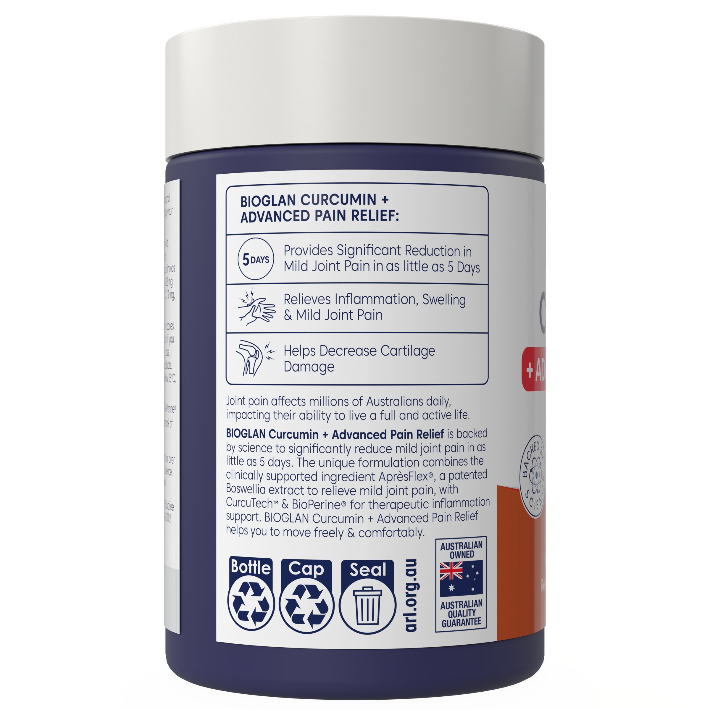 Bioglan Curcumin + Advanced Pain Relief 50 tablets - Image 2