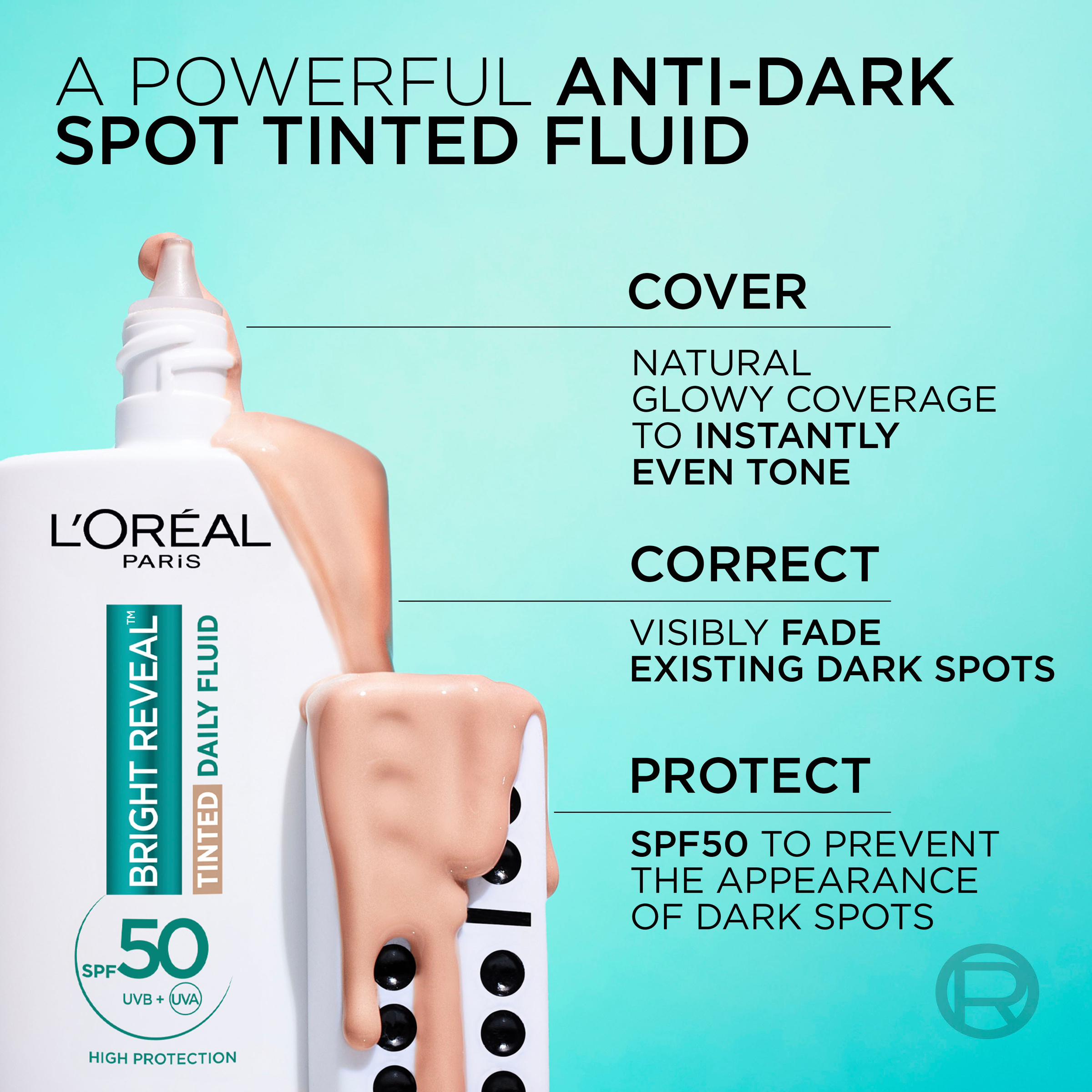 L'Oreal Paris Bright Reveal SPF 50 Tinted Fluid Light 50ml - Image 7