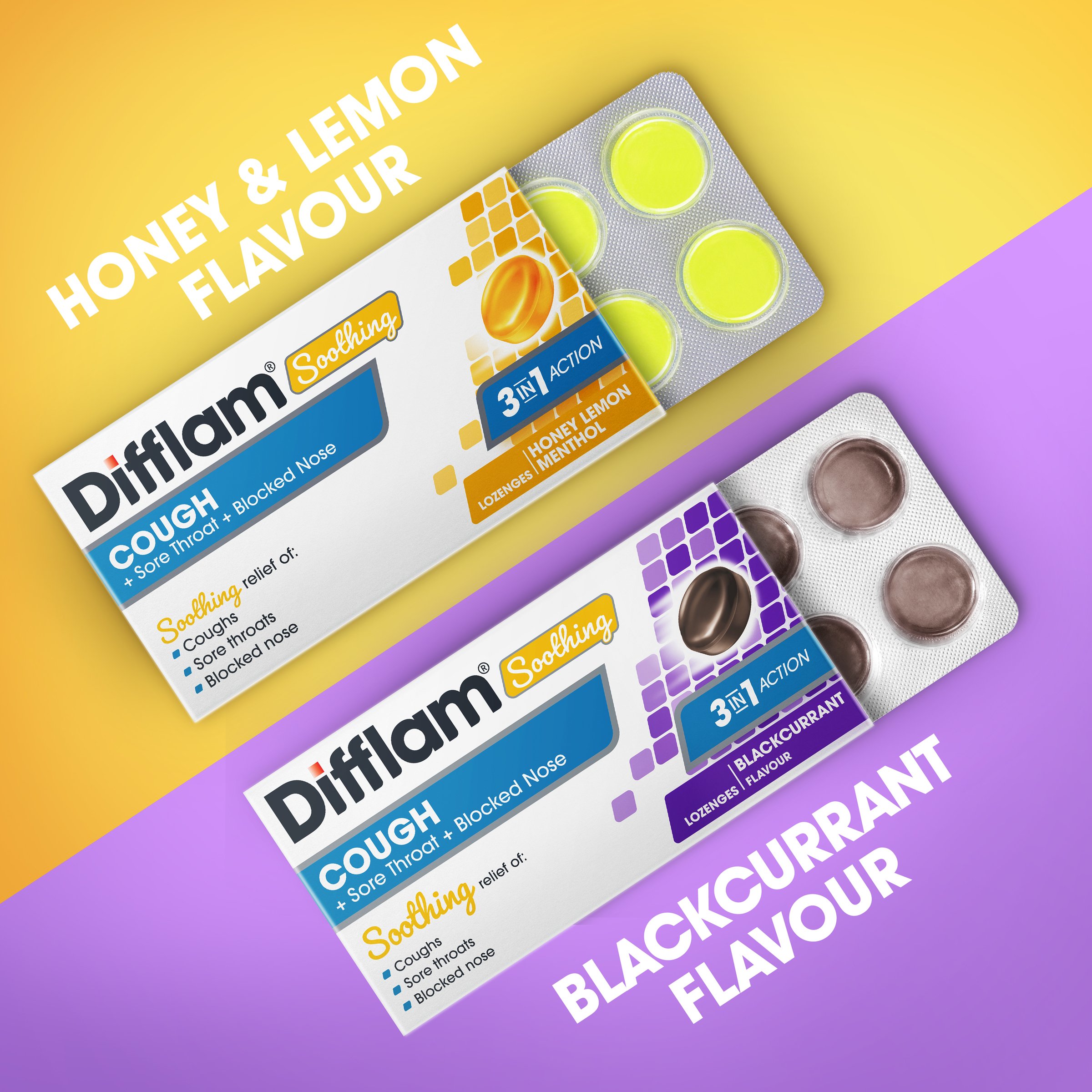 Difflam Soothing Cough + Sore Throat + Blocked Nose 32 Lozenges - Image 4