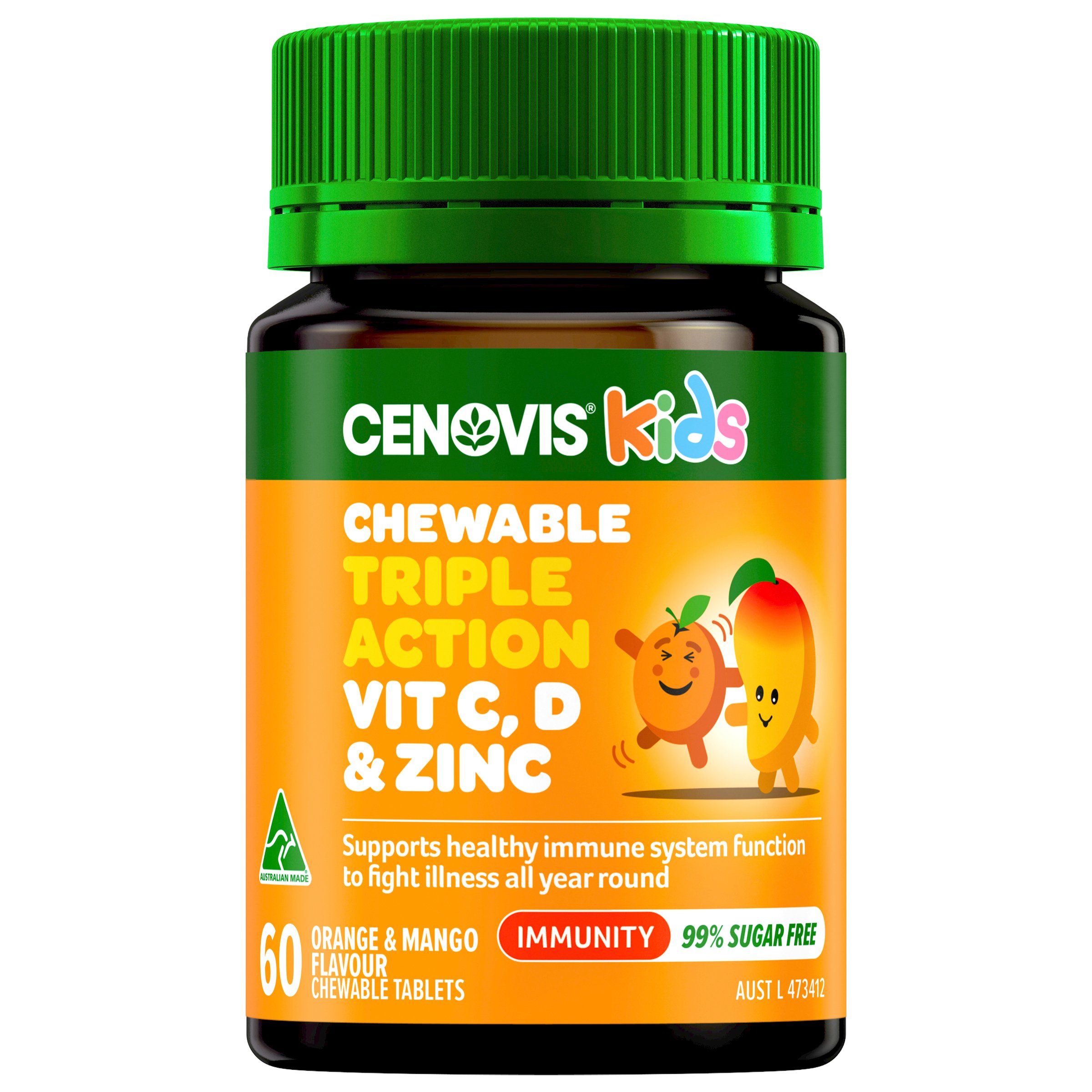 Cenovis Kids Triple Action Immune 60 chewable tablets - Image 1