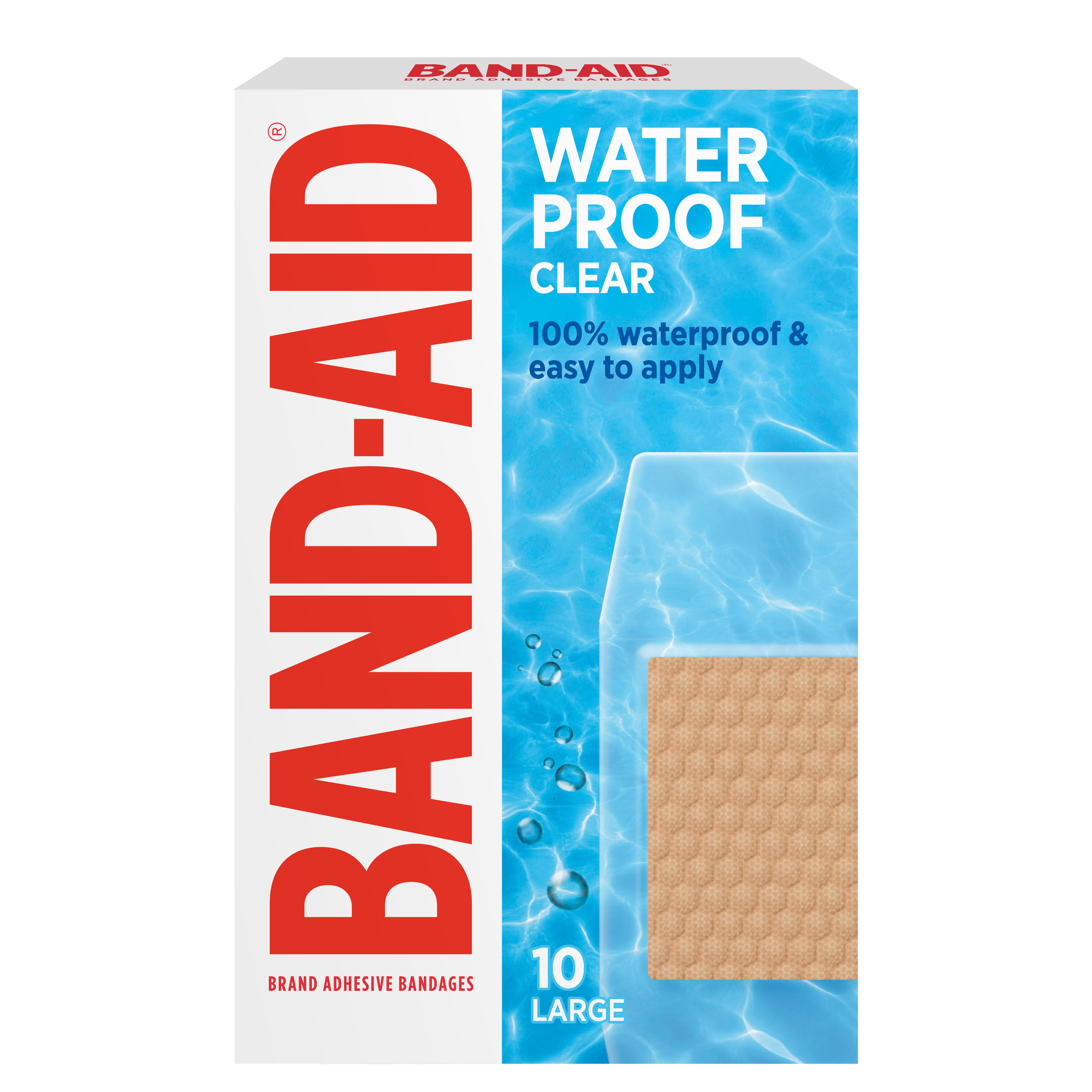 Band-Aid Waterproof Clear Large 10 pack - Image 1
