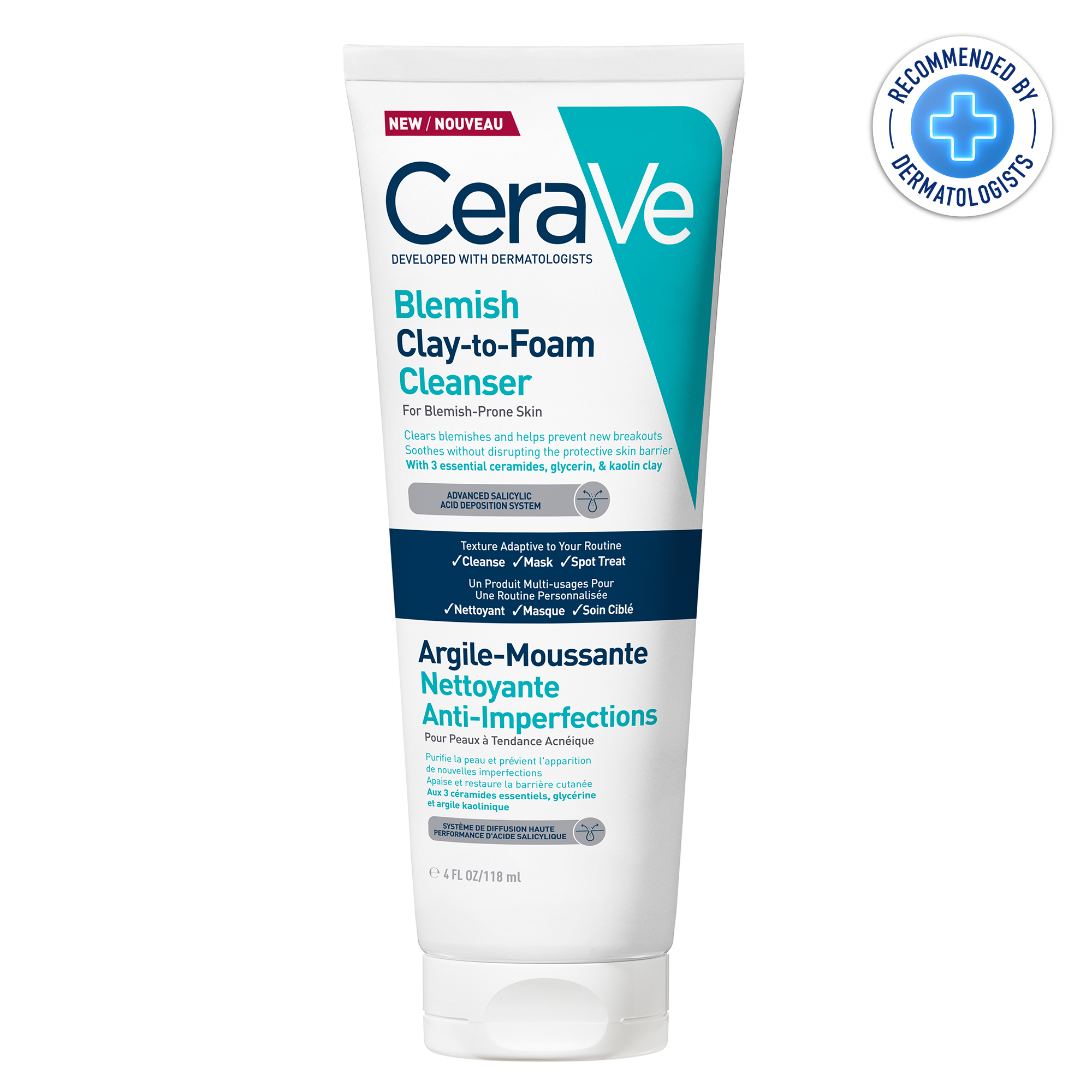 CeraVe Blemish Clay-To-Foam Cleanser 118ml - Image 1