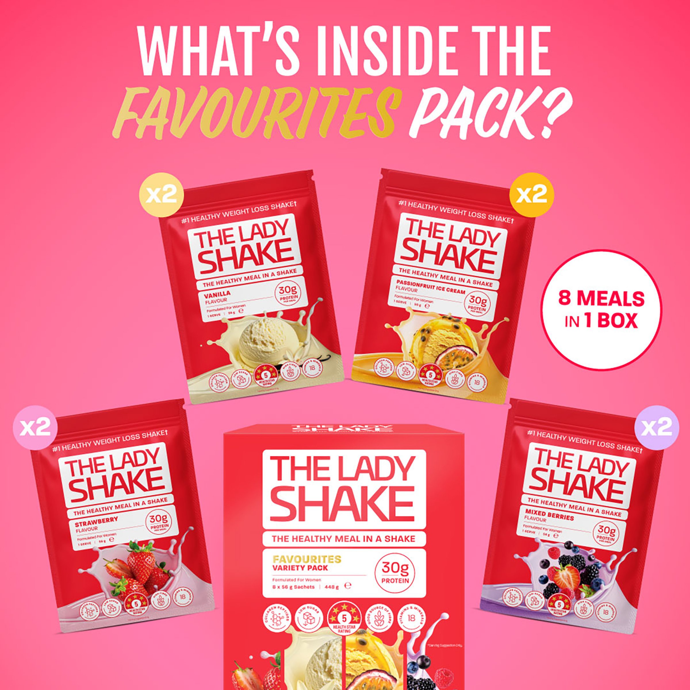 The Lady Shake Meal Replacement Favourites Variety Pack 8 pack - Image 7