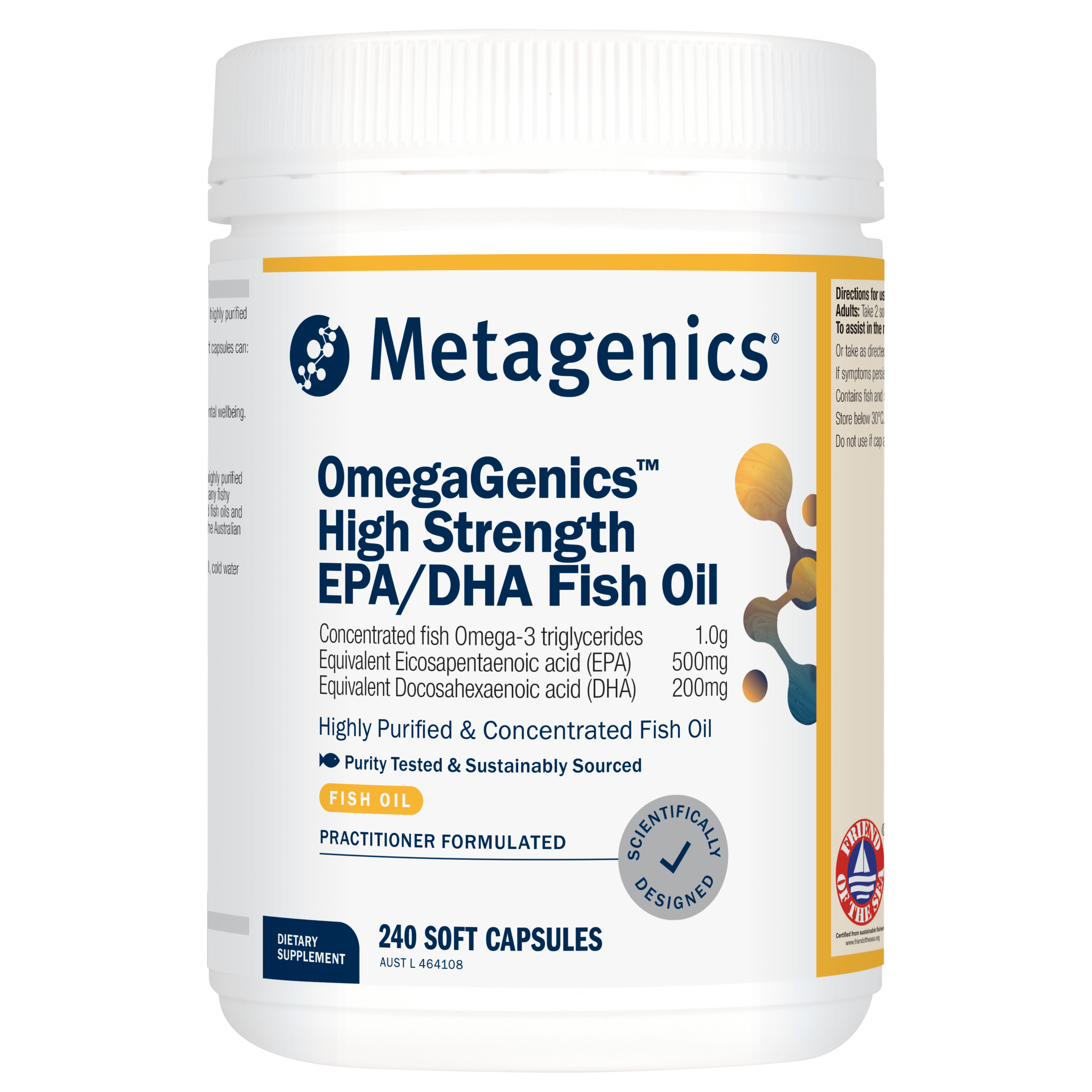 Metagenics OmegaGenics High Strength EPA DHA Fish Oil 240 capsules