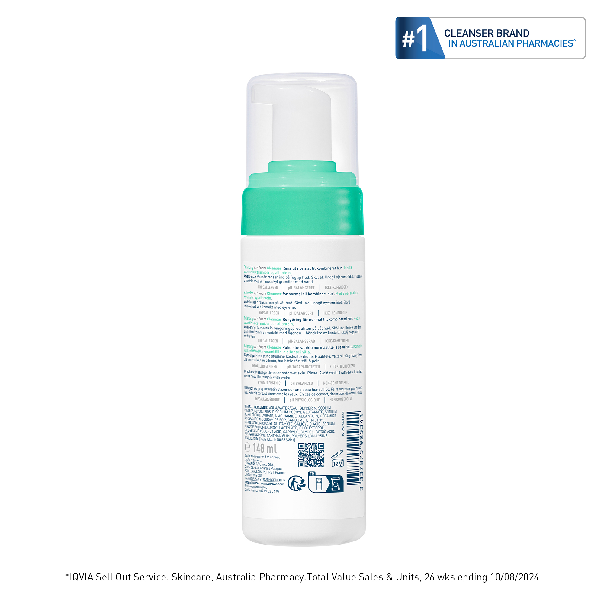 CeraVe Balancing Air Foam Cleanser 148ml - Image 2