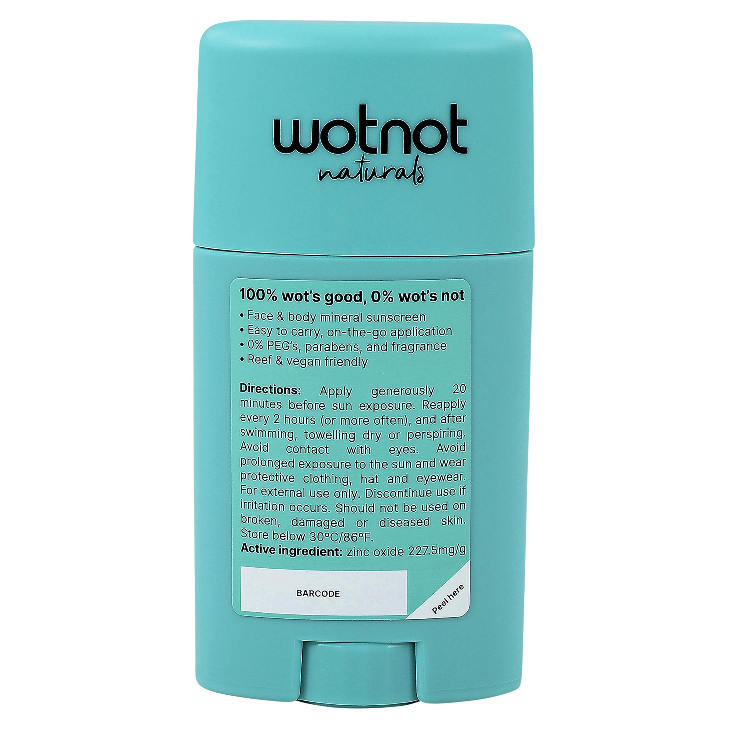 Wotnot Natural Zinc Sunscreen Stick SPF50 - 45g - Image 2