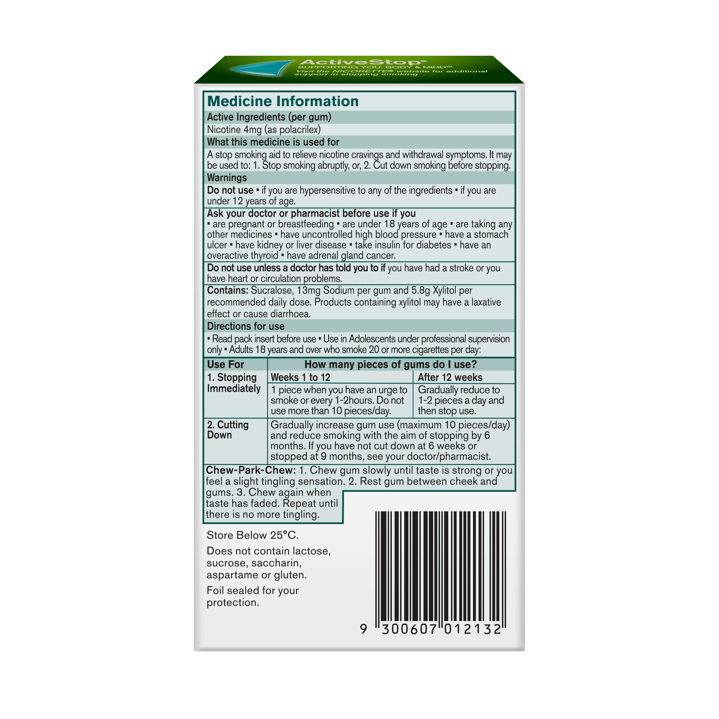 Nicorette Gum Icy Mint 4mg - 30 pack - Image 2