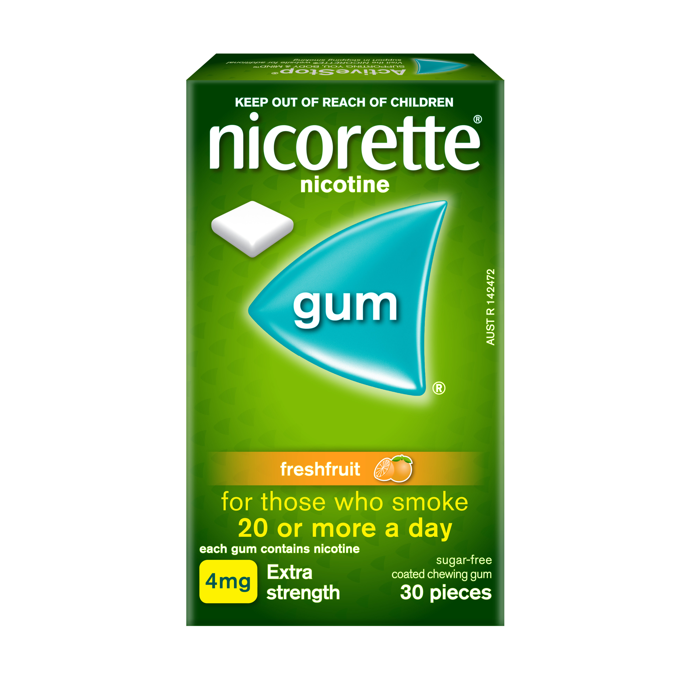 Nicorette Gum Fresh Fruit 4mg - 30 pack - Image 1
