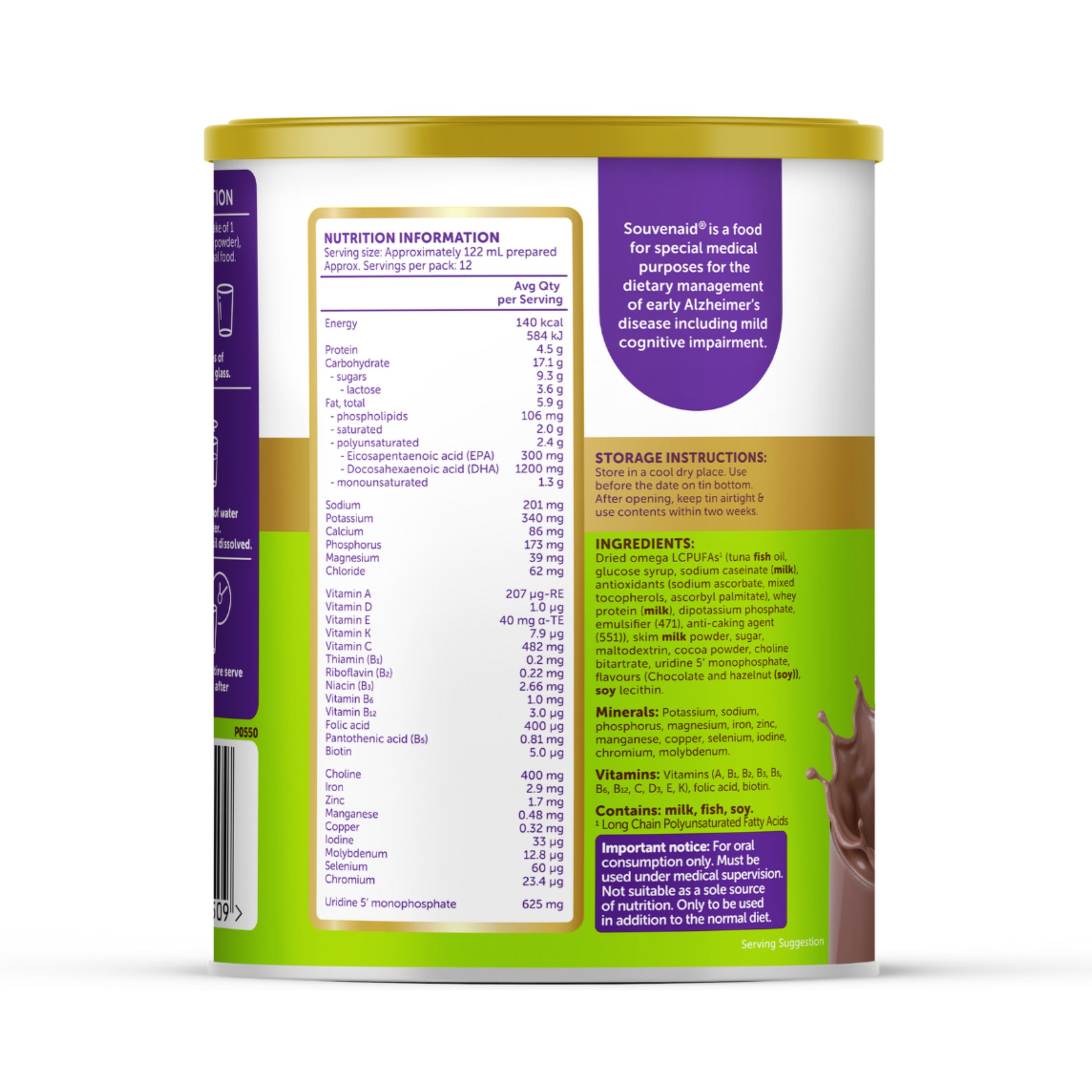 Souvenaid Powder Chocolate Hazelnut 360g - Image 3