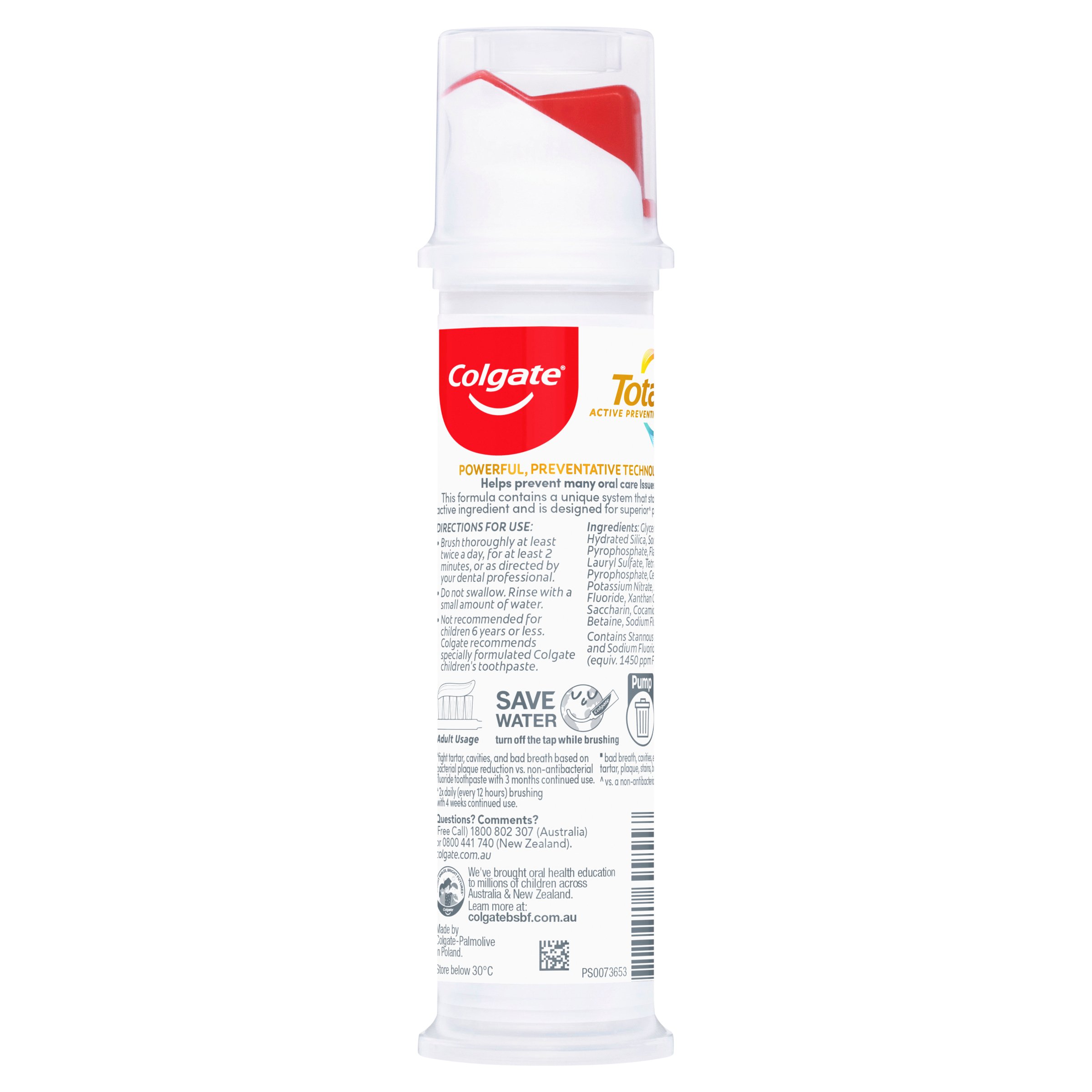 Colgate Toothpaste Total Pump Clean Mint 130g - Image 2