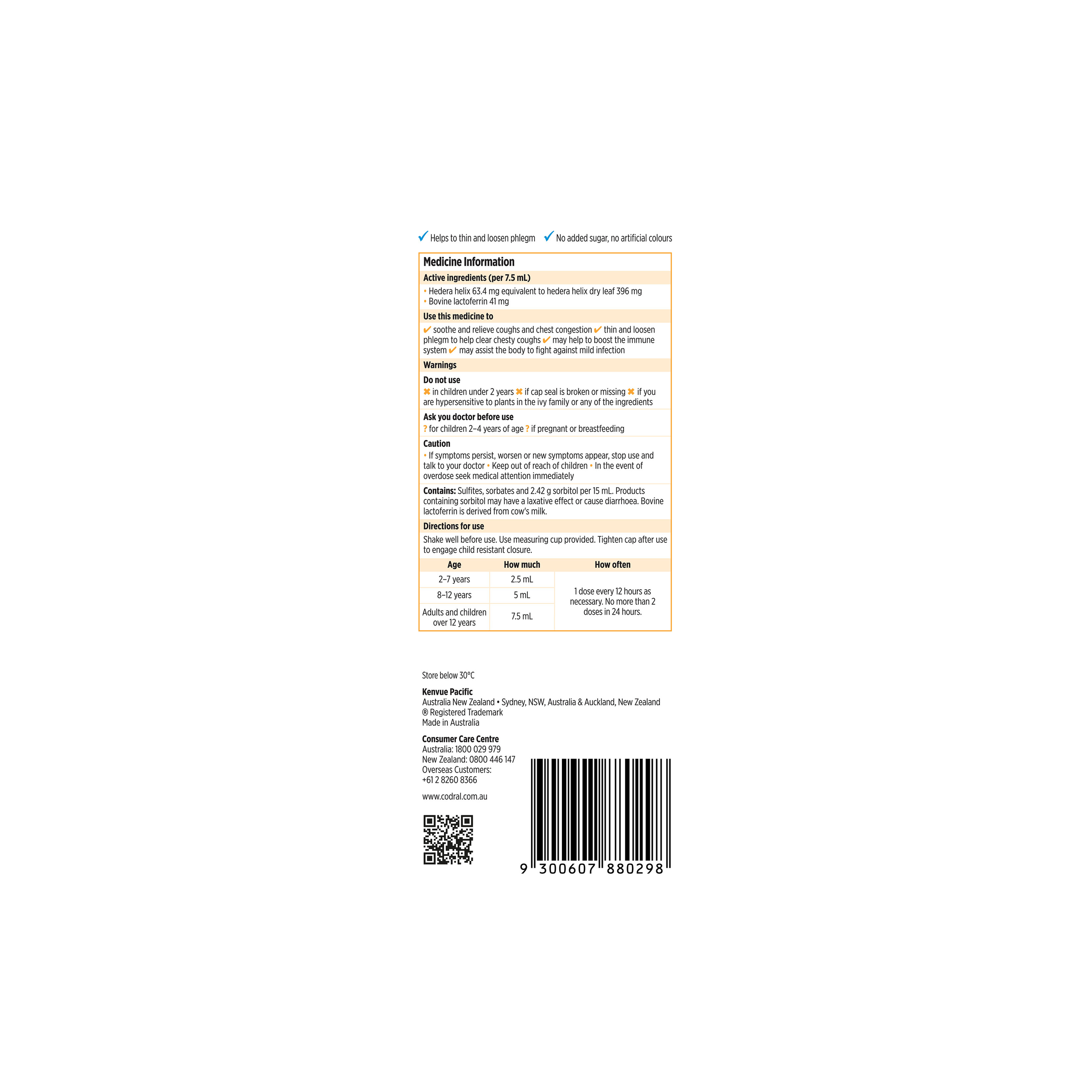 Codral Kids Cough Relief + Immunity Support 200ml - Image 2