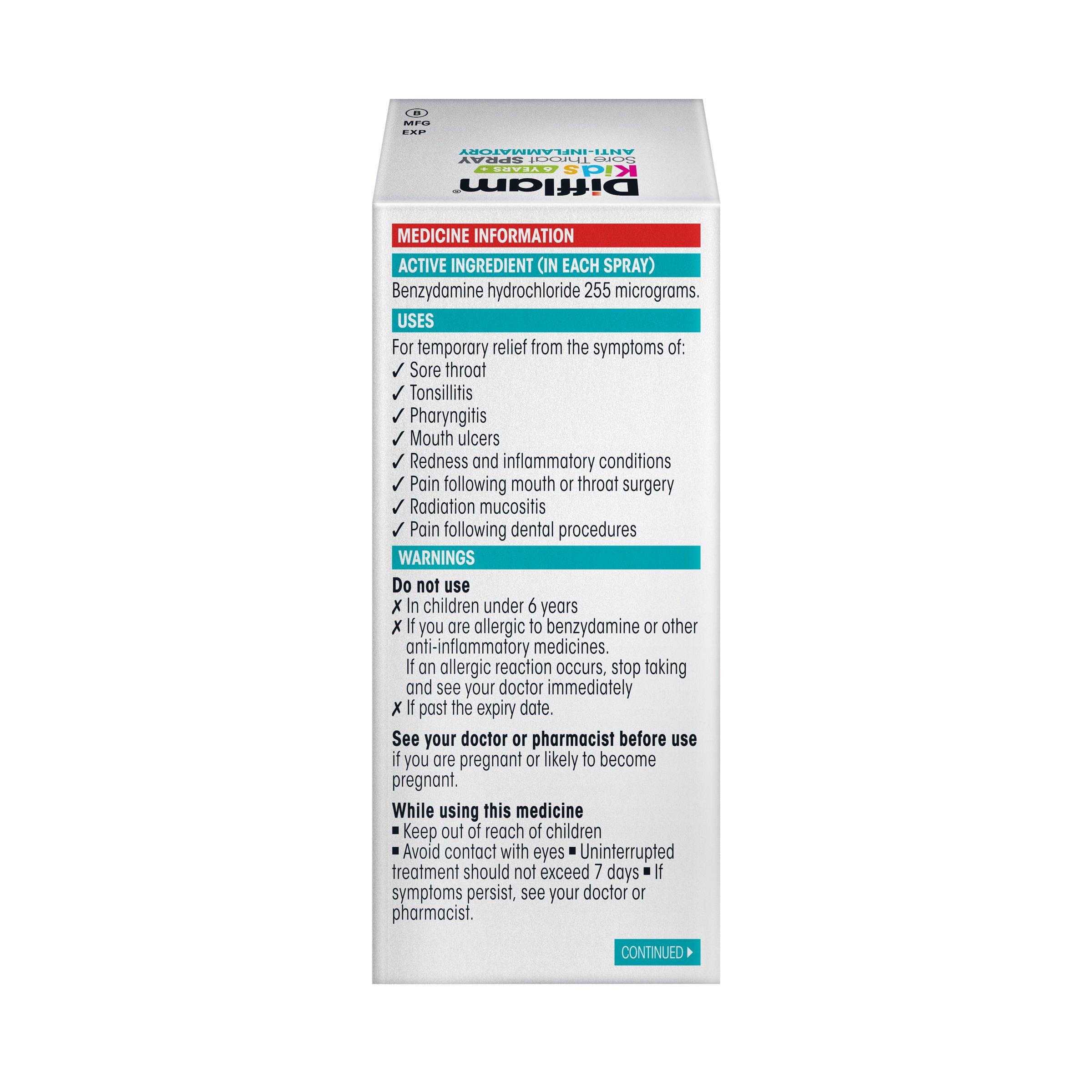 Difflam Kids Sore Throat Spray Strawberry Flavour 30ml - Image 2