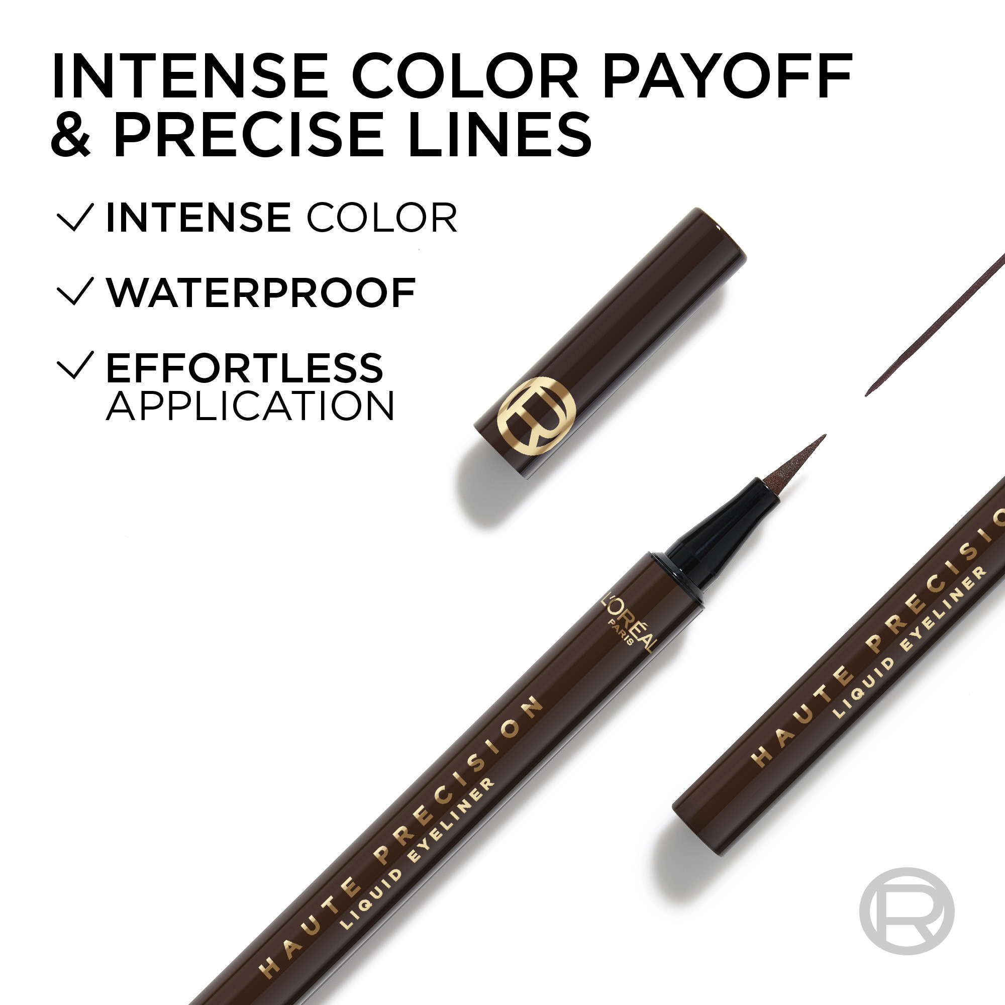 L'Oreal Paris Haute Precision Felt-Tip Eyeliner Brun Leather 1 each - Image 6