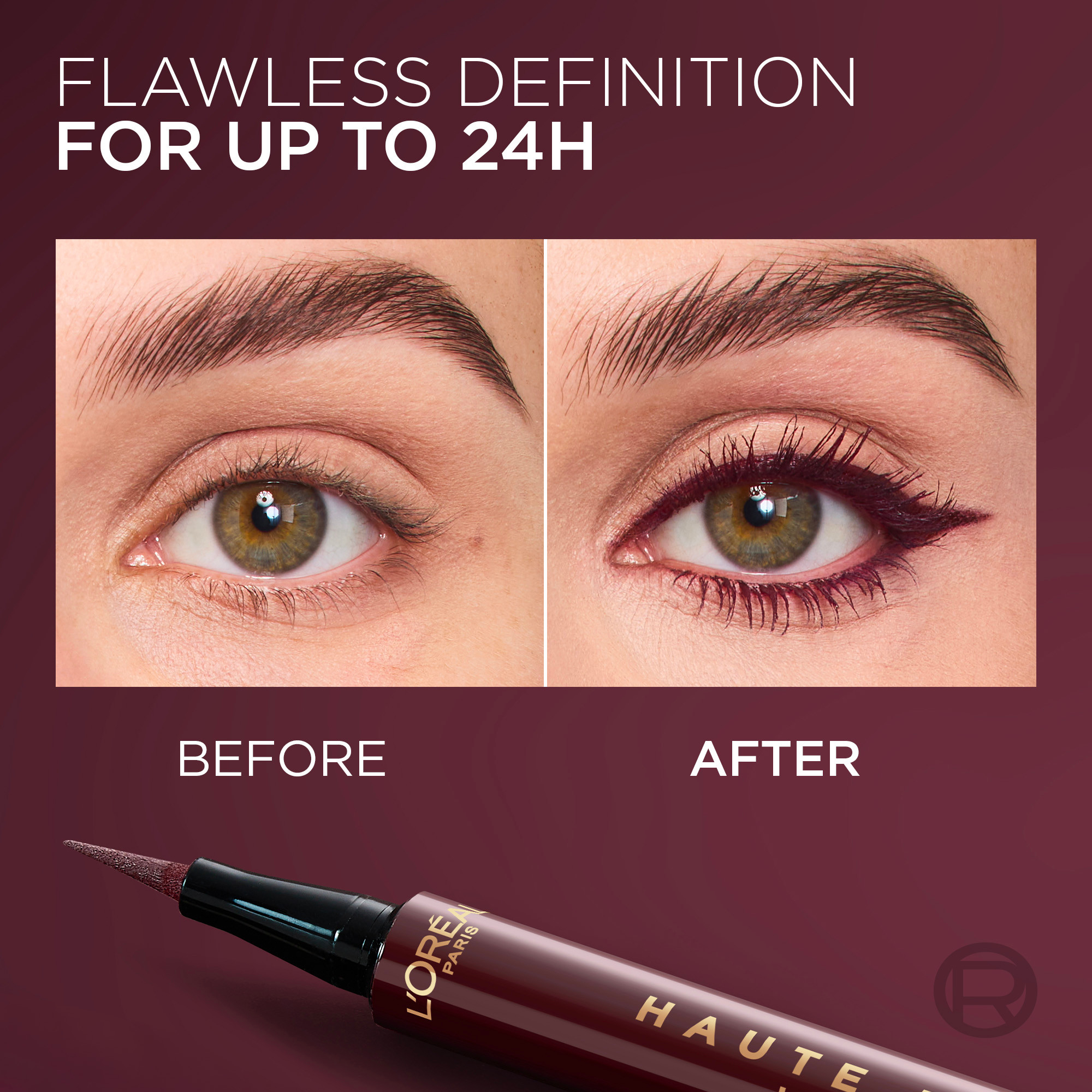 L'Oreal Paris Haute Precision Felt-Tip Eyeliner Bordeaux Cashmere 1 each - Image 6