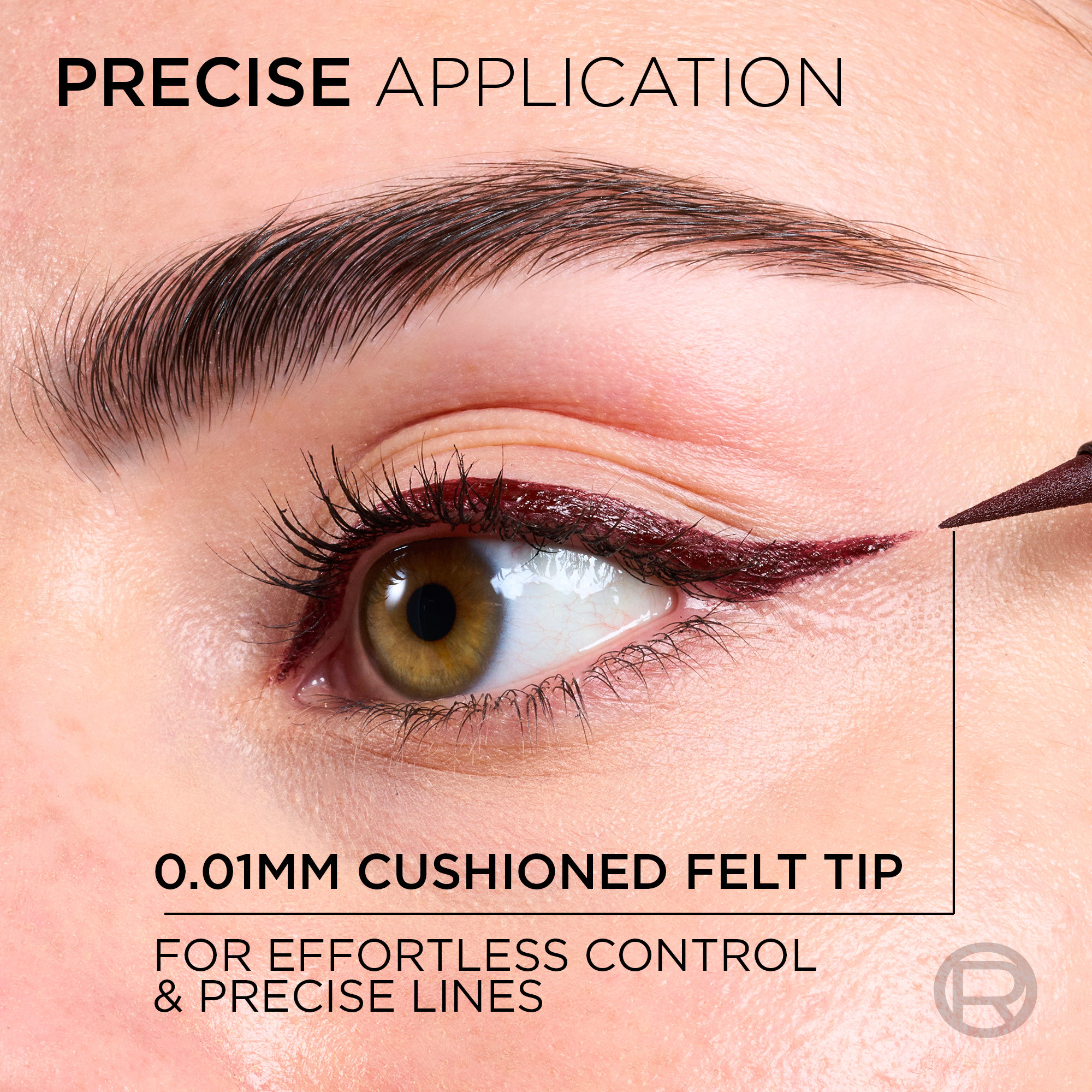 L'Oreal Paris Haute Precision Felt-Tip Eyeliner Bordeaux Cashmere 1 each - Image 2