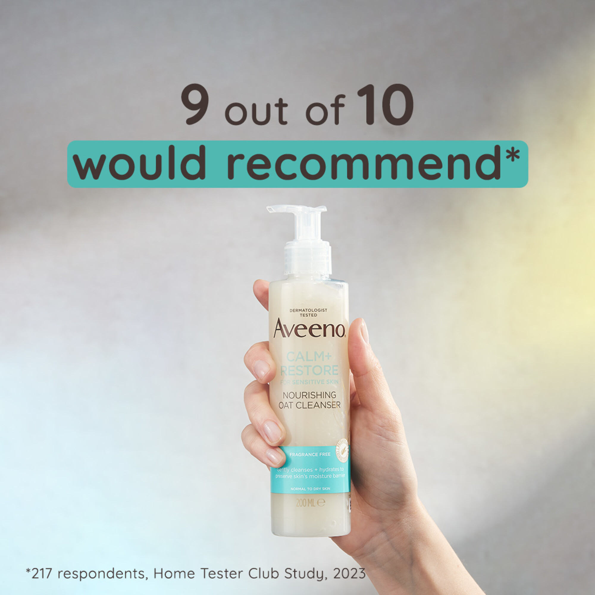 Aveeno Face Calm + Restore Sensitive Skin Nourishing Oat Cleanser 200ml - Image 8