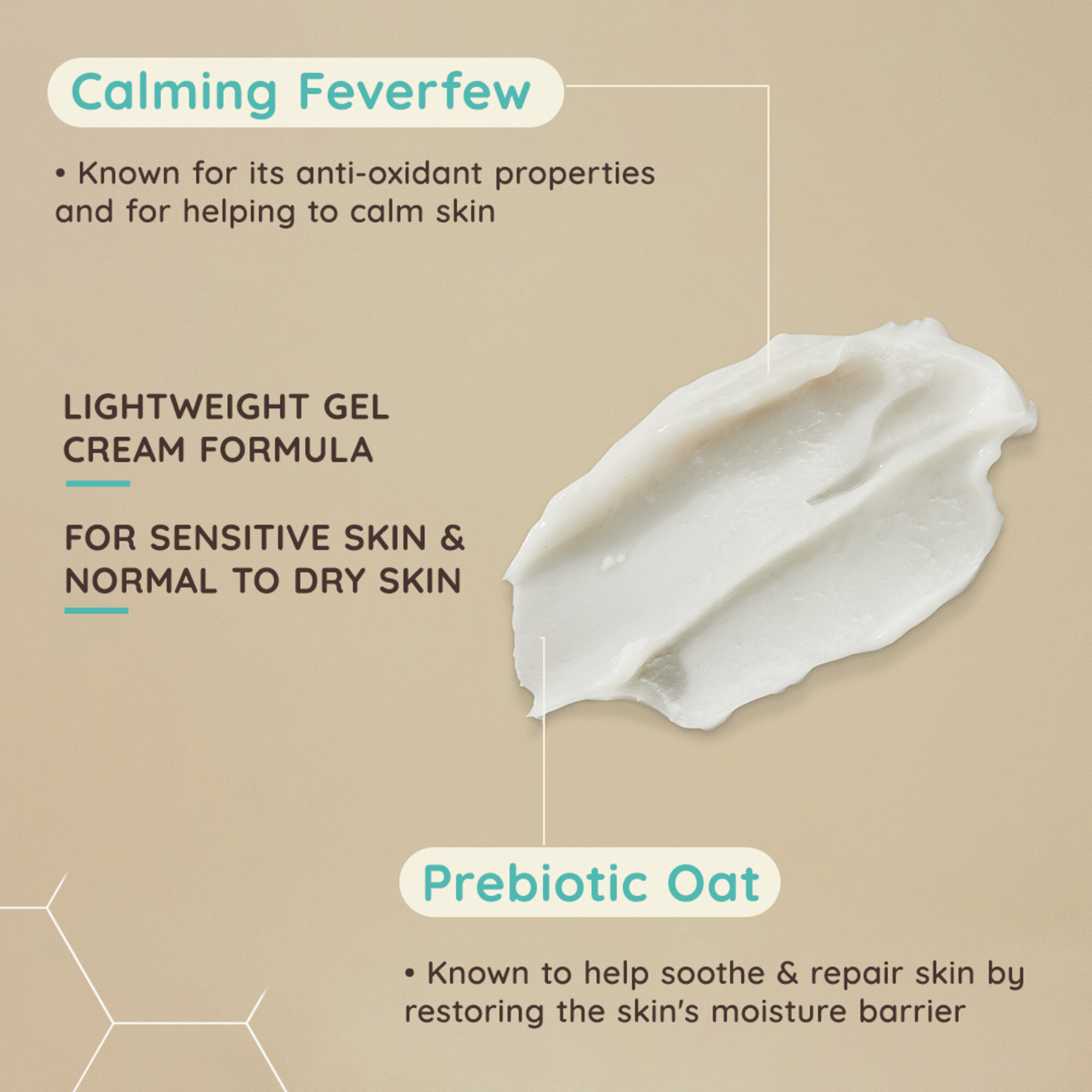 Aveeno Face Calm + Restore Sensitive Skin Oat Gel Moisturiser 50ml - Image 3