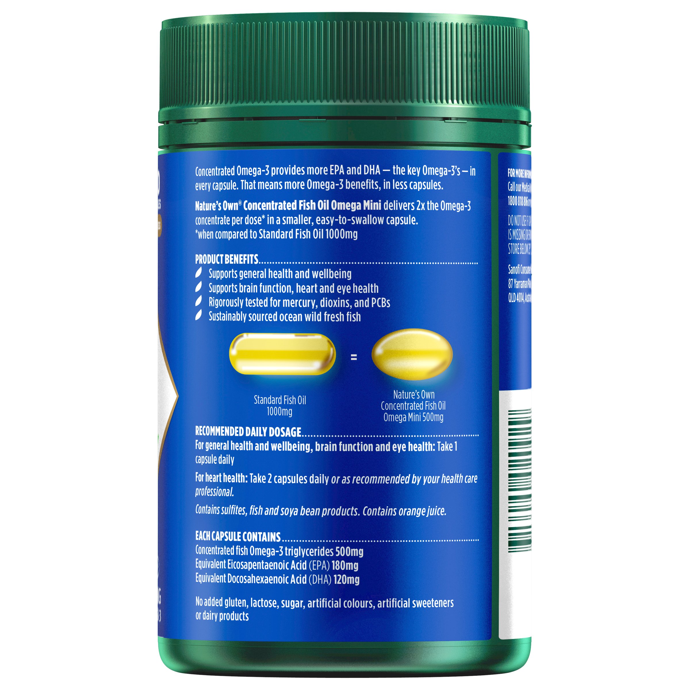 Nature's Own Concentrated Omega Mini 250 soft gel capsules - Image 2
