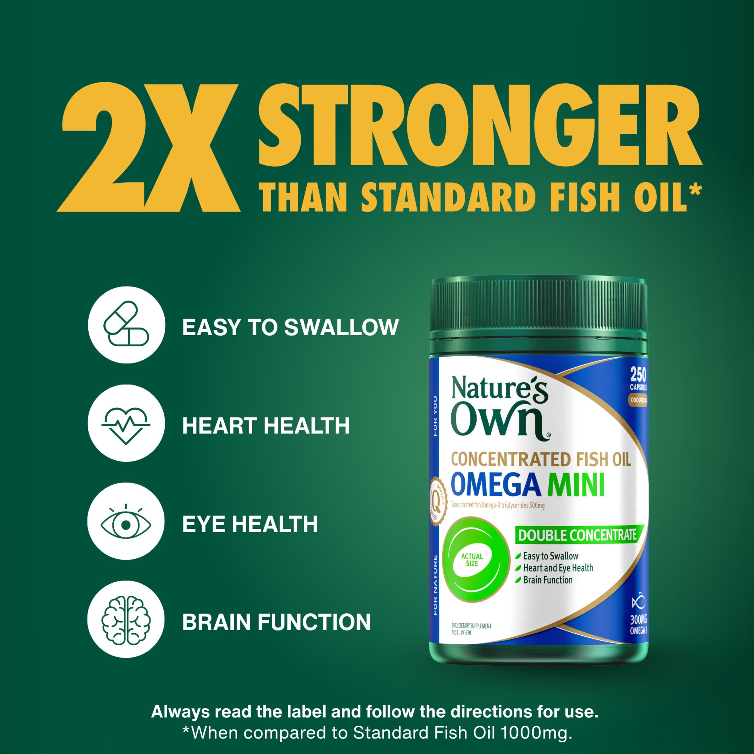 Nature's Own Concentrated Omega Mini 250 soft gel capsules - Image 4