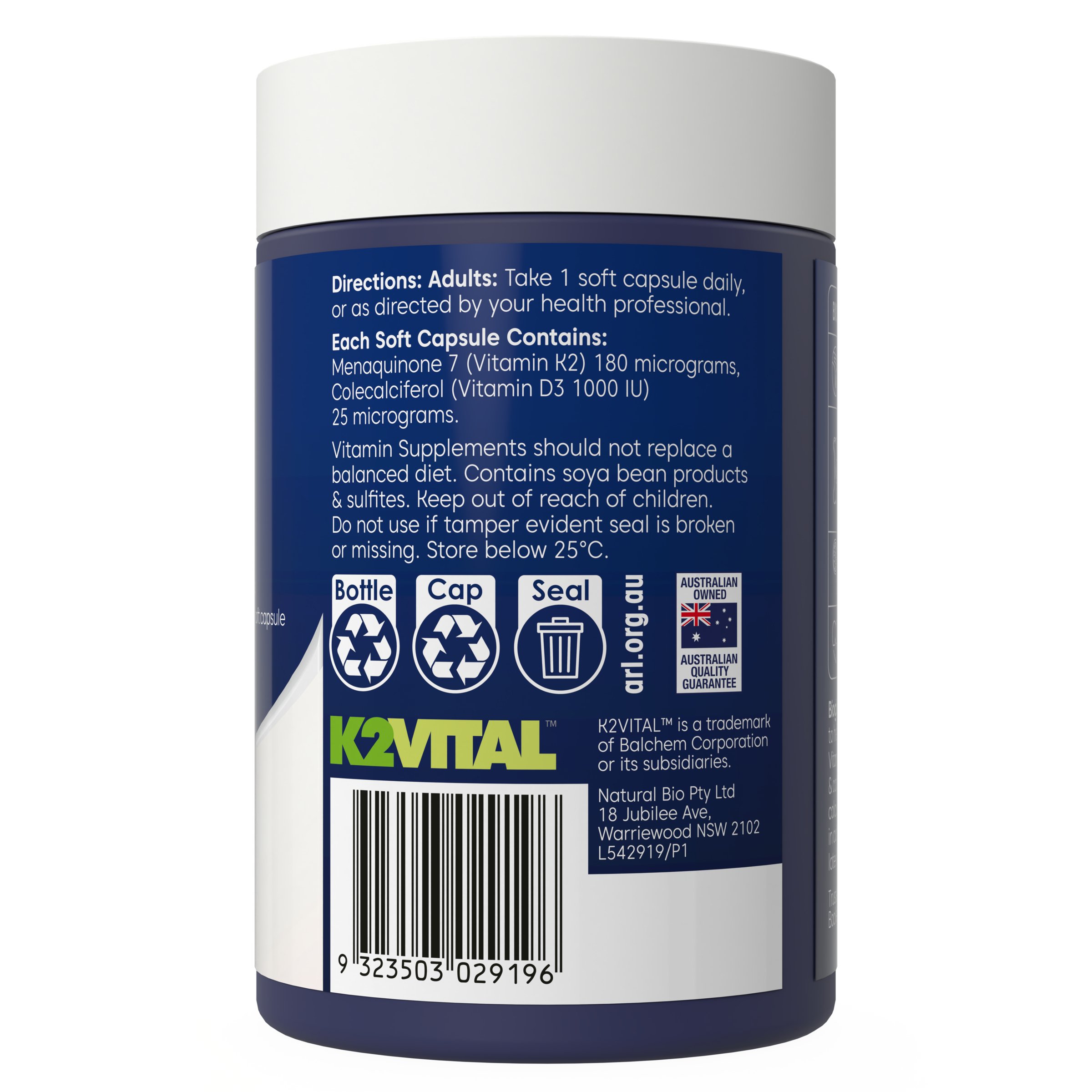 Bioglan Vitamin K2 + D3 150 capsules - Image 3