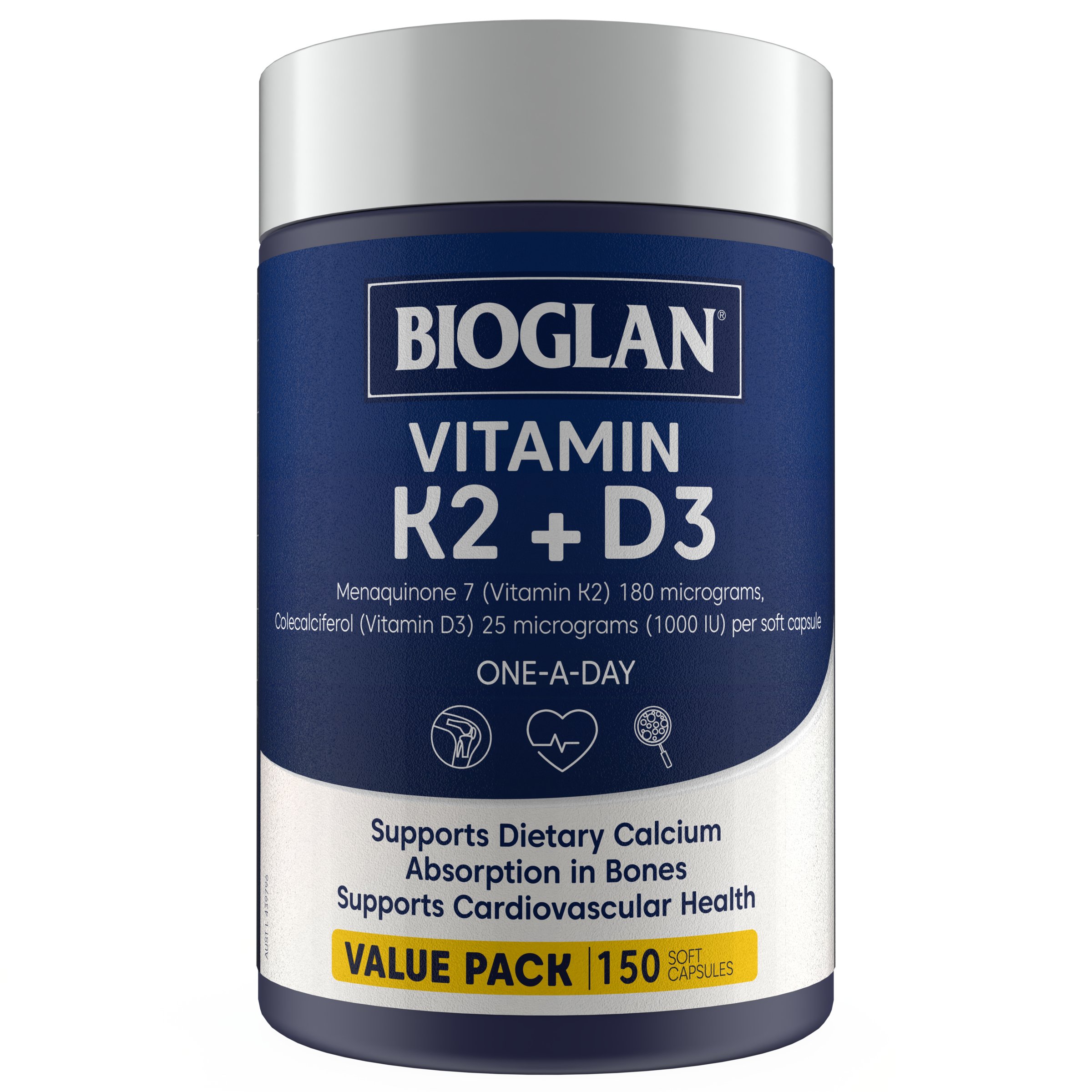 Bioglan Vitamin K2 + D3 150 capsules - Image 1