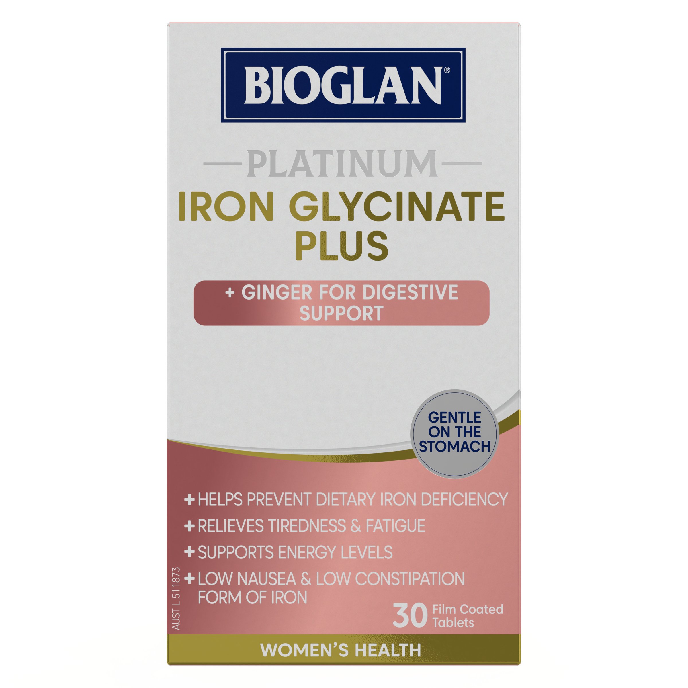 Bioglan Platinum Iron Glycinateplus 30 tablets - Image 1