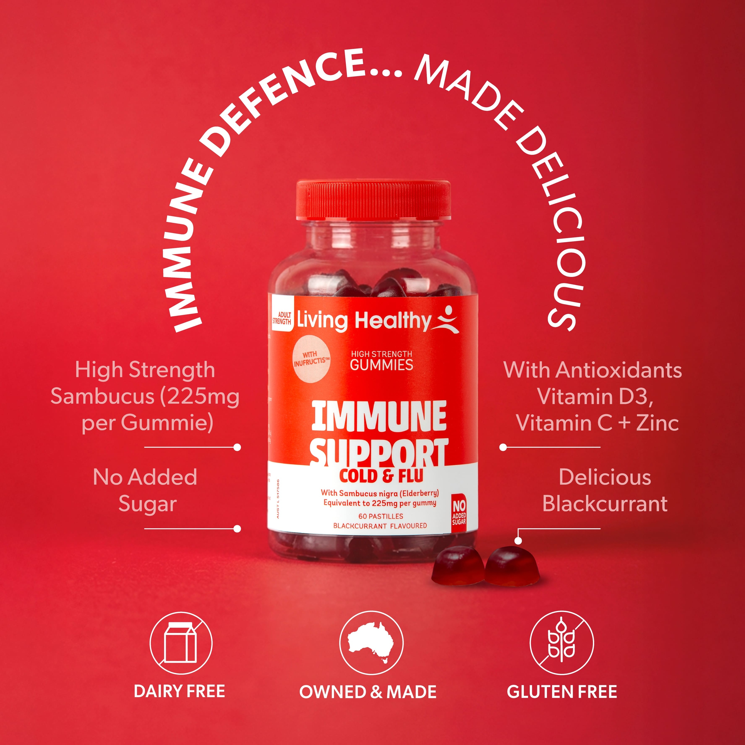 Living Healthy Gummies Immune Support 60 pastilles - Image 4