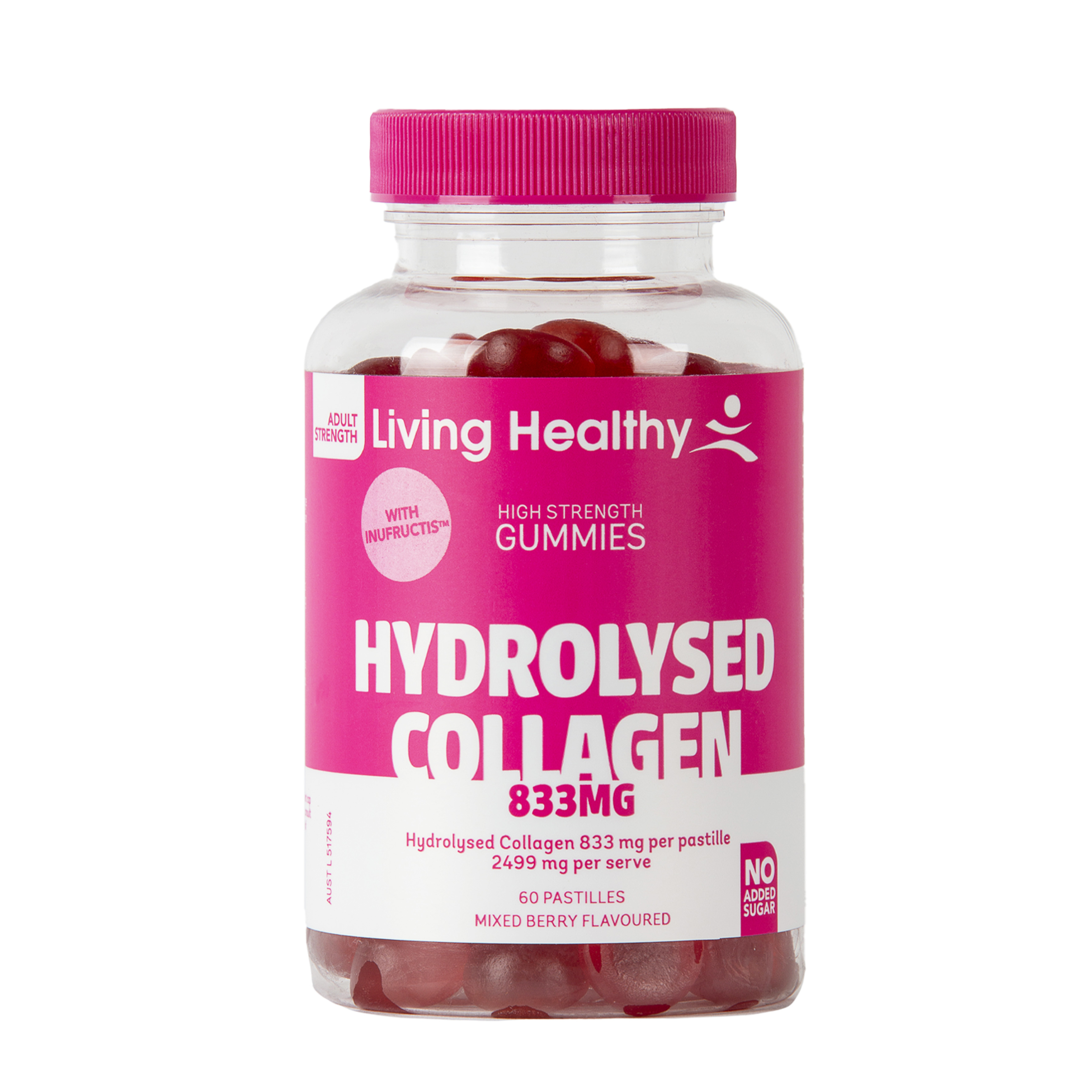 Living Healthy Gummies Collagen 833mg - 60 pastilles - Image 1