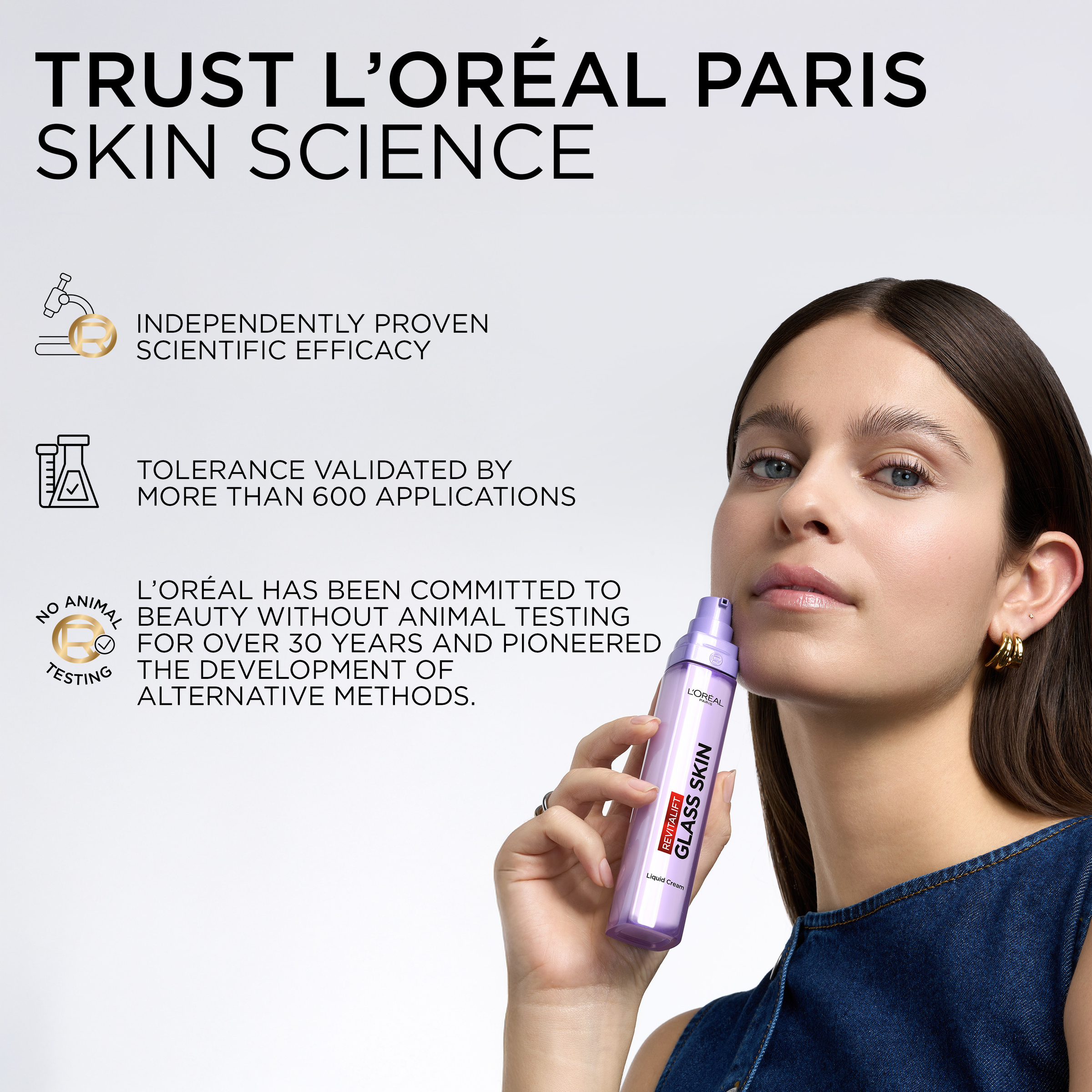L'Oreal Paris Revitalift Filler Glass Skin Liquid Cream Face Moisturiser 50ml - Image 8