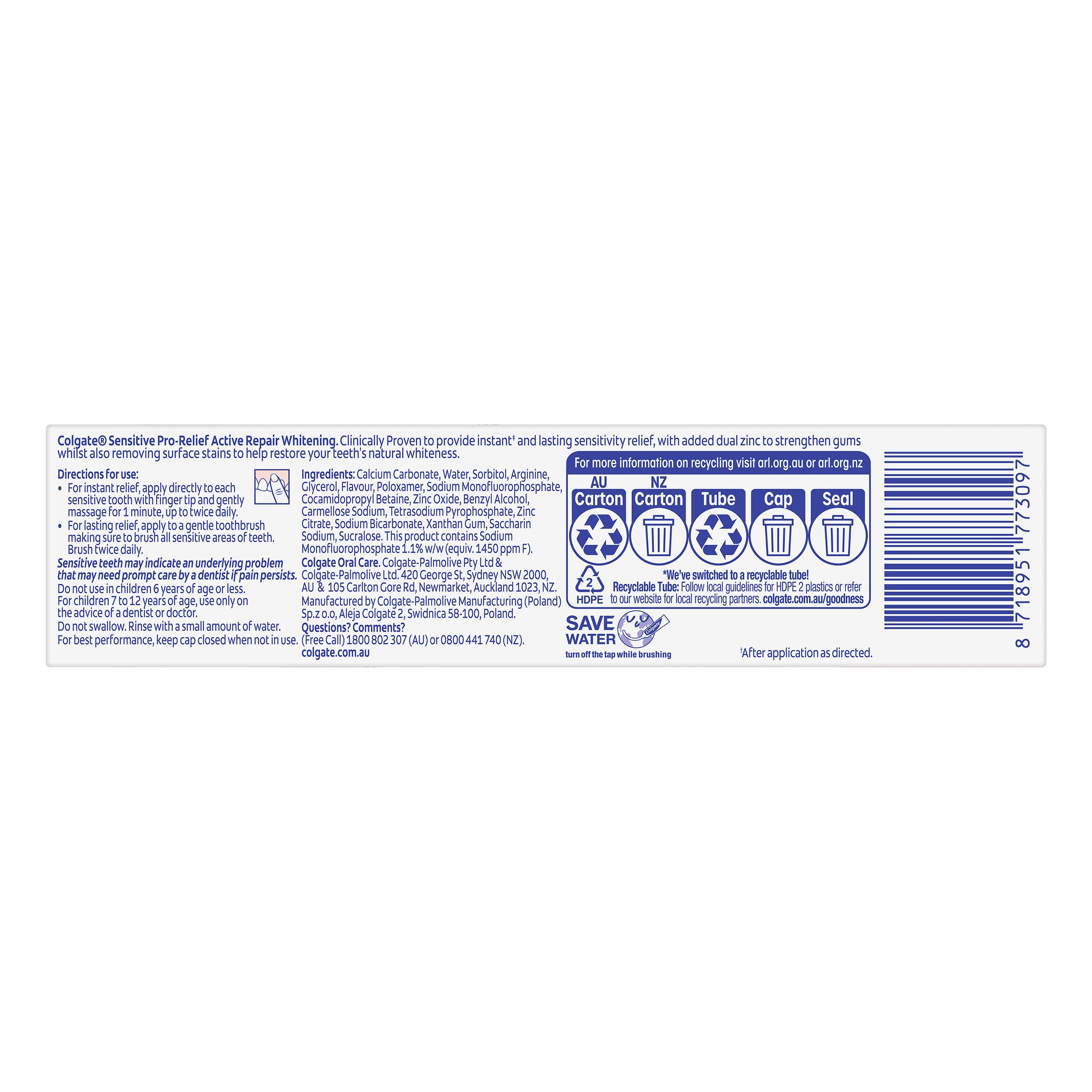 Colgate Sensitive Pro-Relief Active Repair Gum Care Toothpaste 110g - Image 2