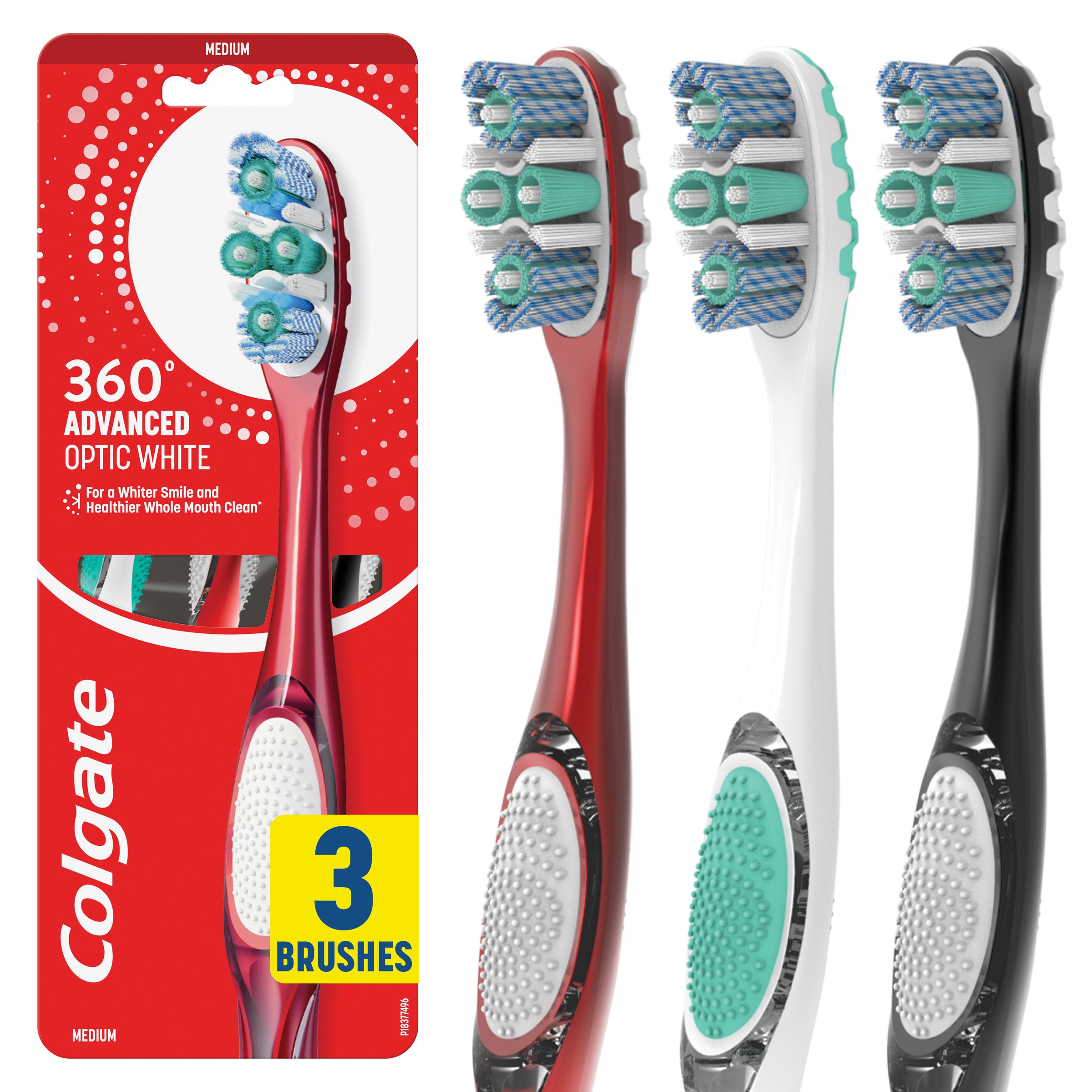 Colgate 360 Optic White Man Toothbrush 3 pack - Image 8