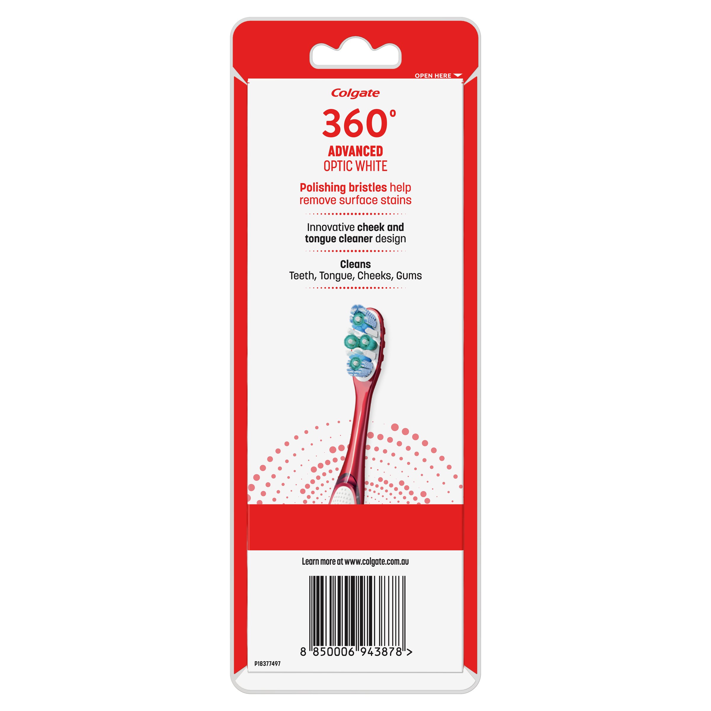 Colgate 360 Optic White Man Toothbrush 3 pack - Image 2