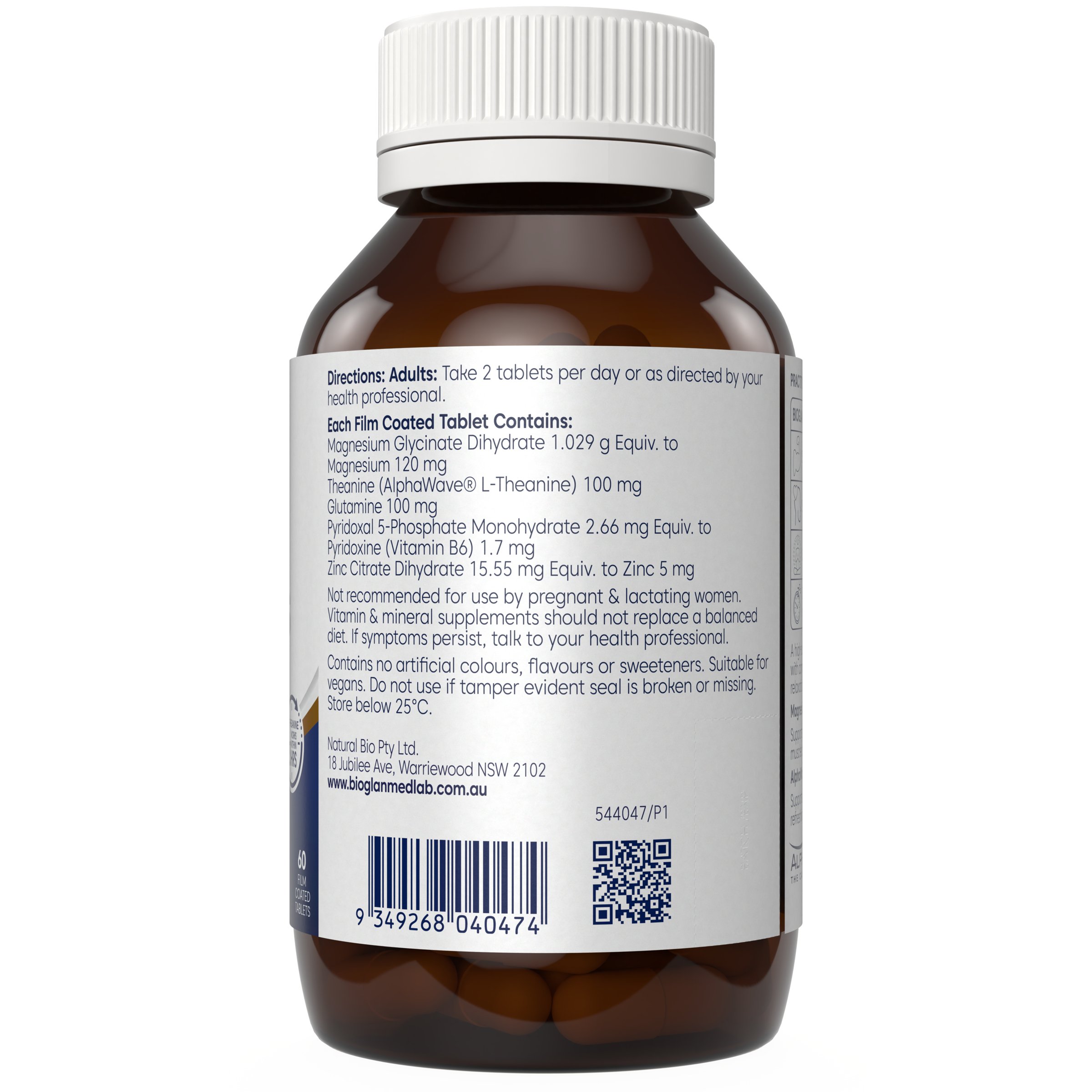 Bioglan Medlab MG Optima Relax 60 tablets - Image 2