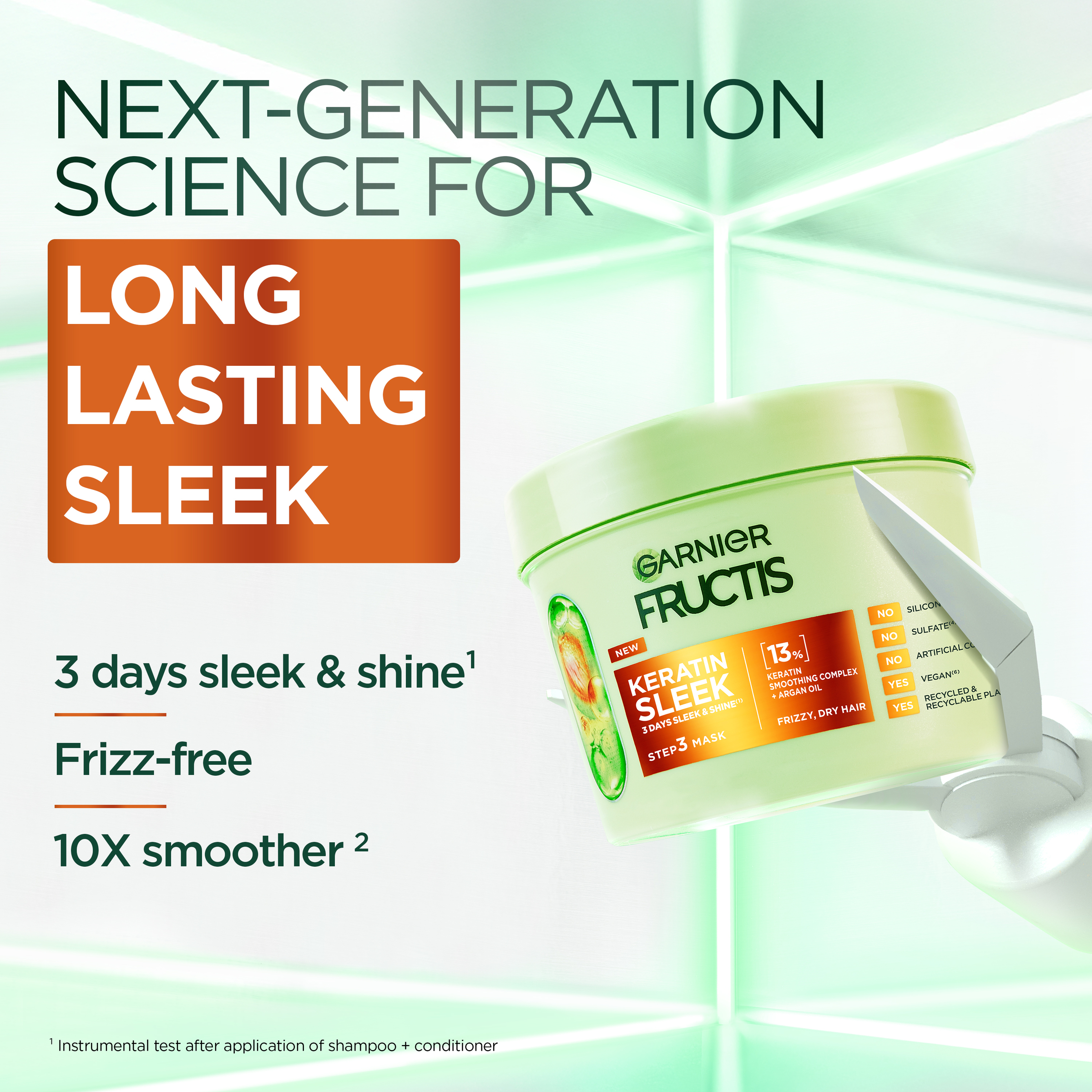 Garnier Fructis Keratin Sleek Hair Mask 370ml - Image 2