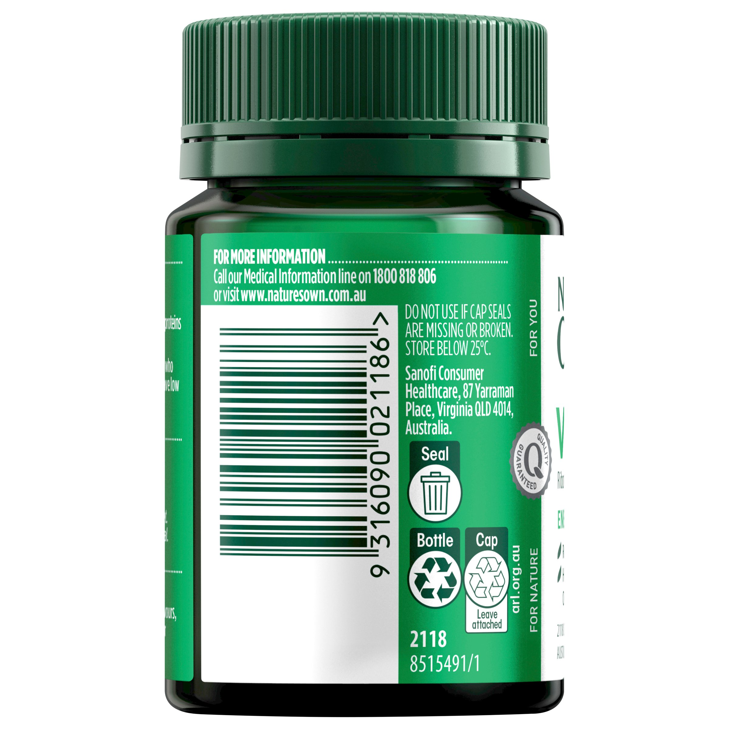 Nature's Own Vit B2 Tablets 100mg 60 tablets - Image 3