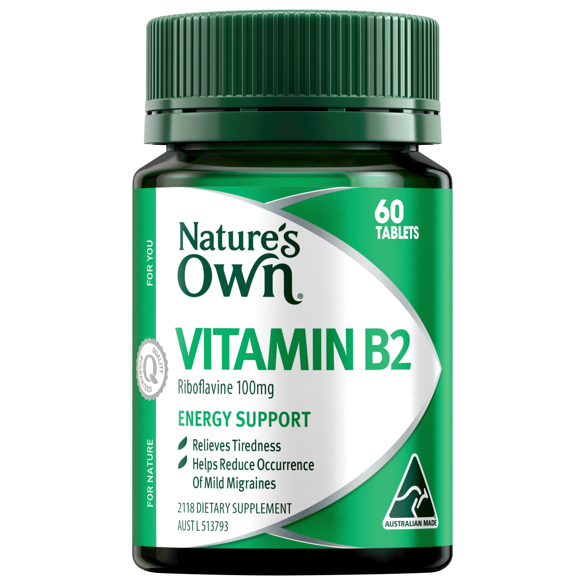 Nature's Own Vit B2 Tablets 100mg 60 tablets - Image 1