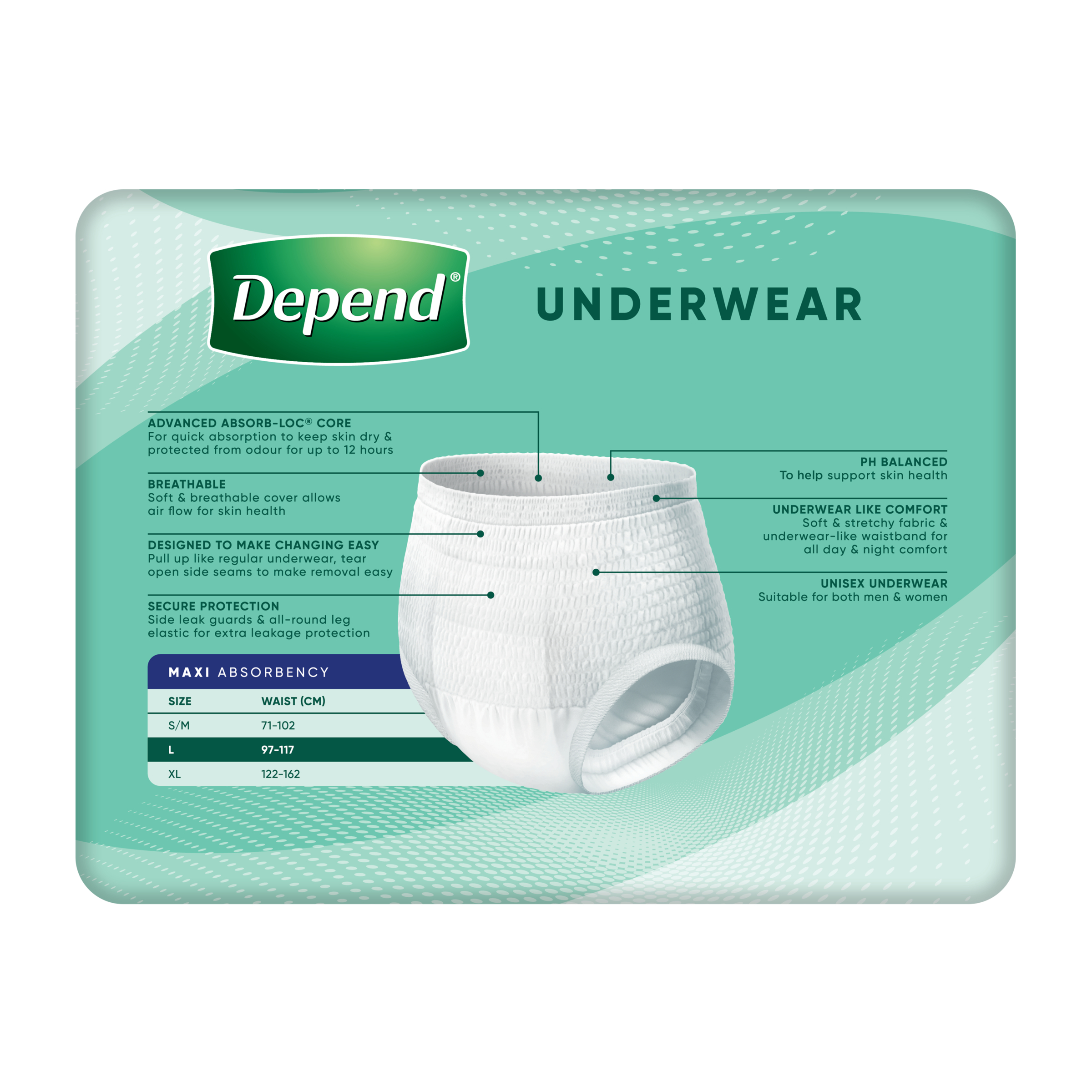 Depend Underwear Maxi Large - 10 pack - Image 2
