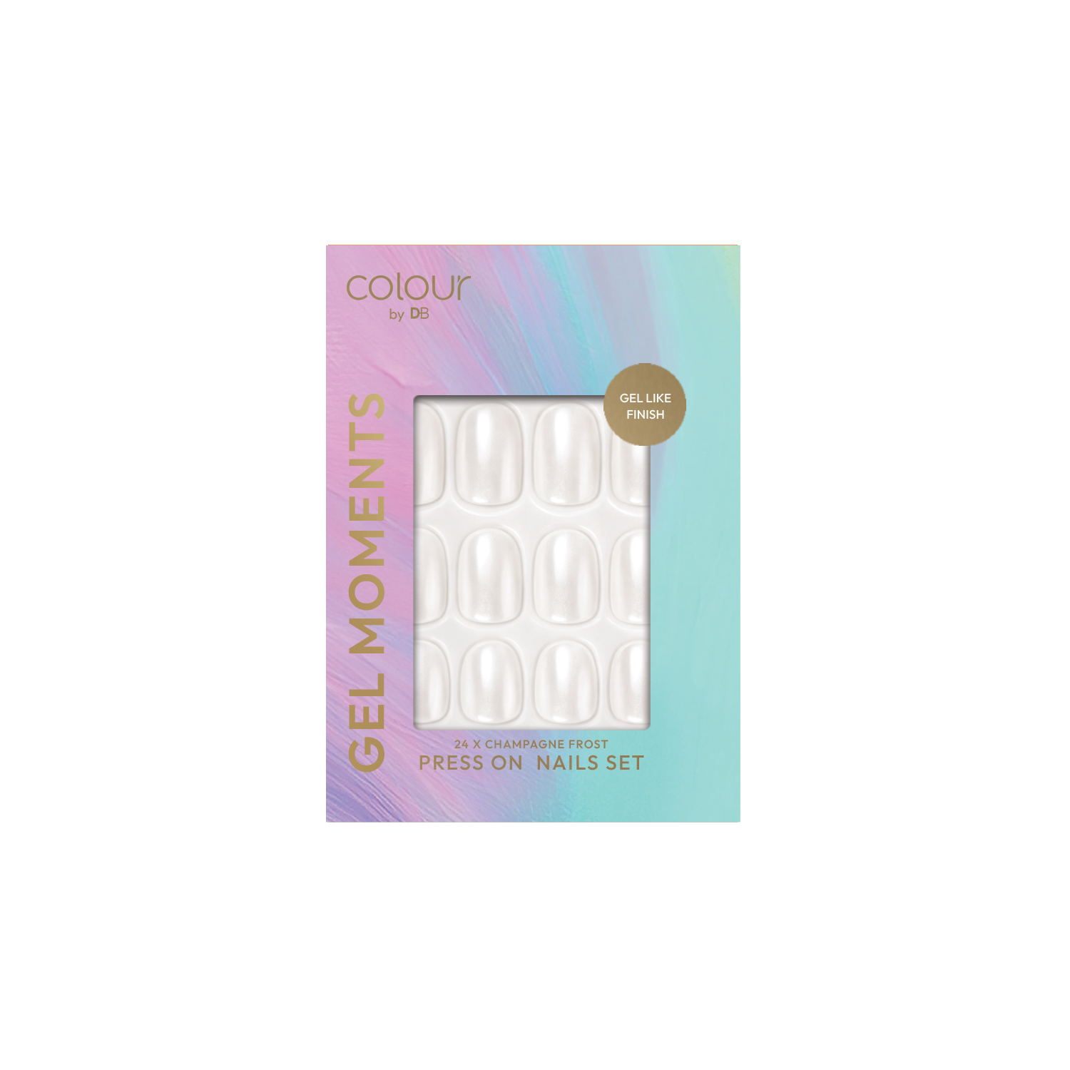 Colour by DB Gel Moments Press On Nail Set Champagne Frost 1 each