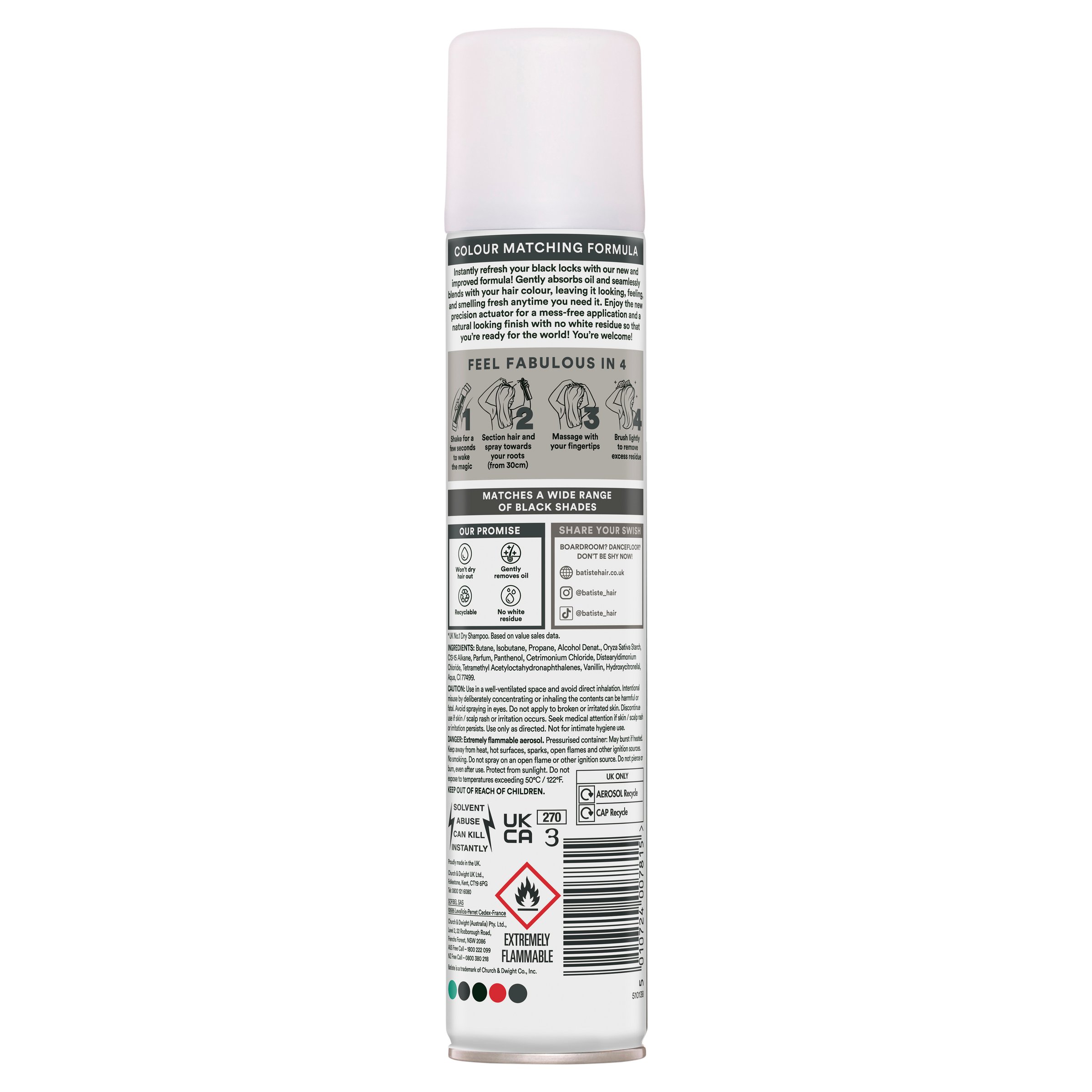 Batiste Dry Shampoo Hint Of Colour Black 200ml - Image 2