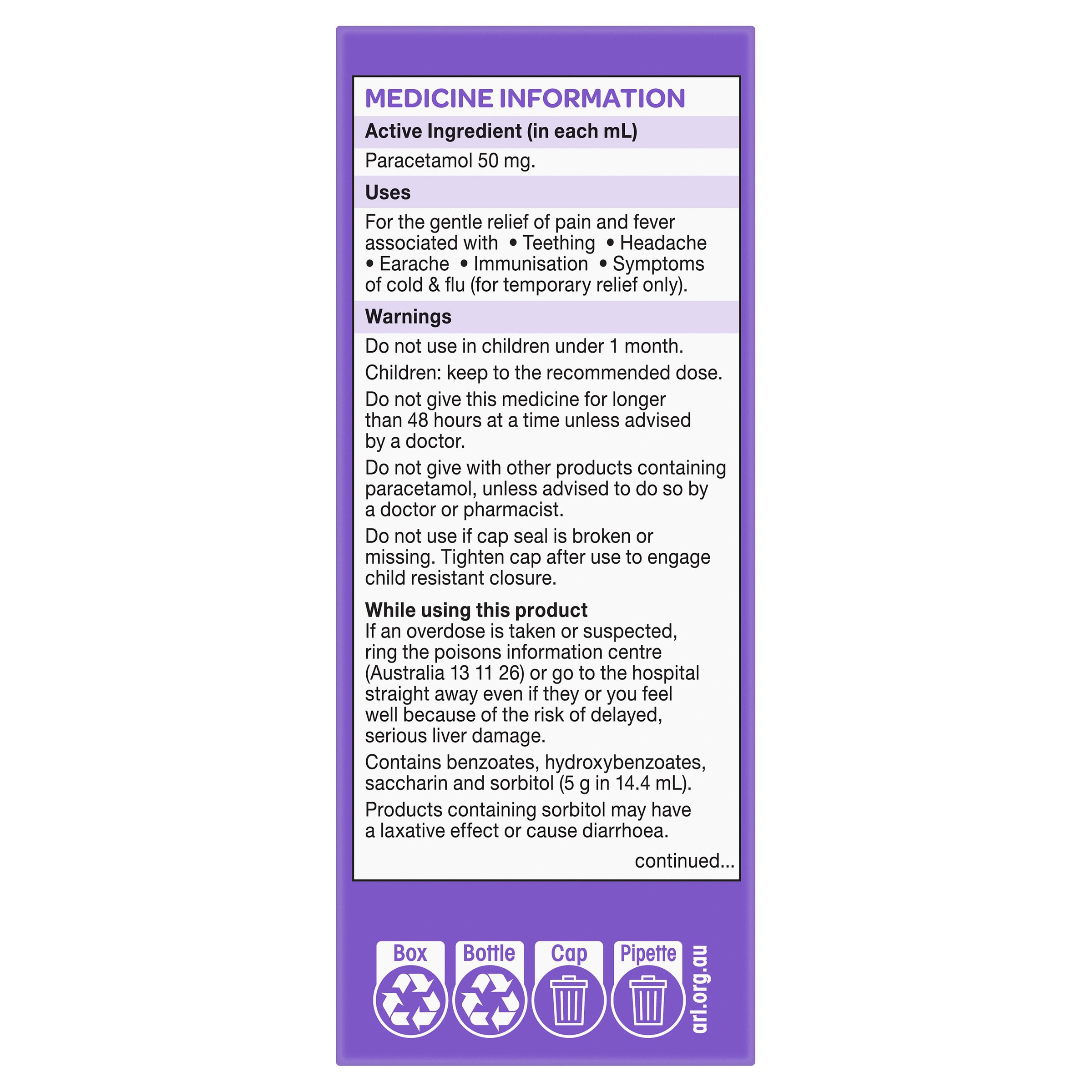 Dymadon Paracetamol 1mo -2yrs old Blackcurrant 60ml - Image 4