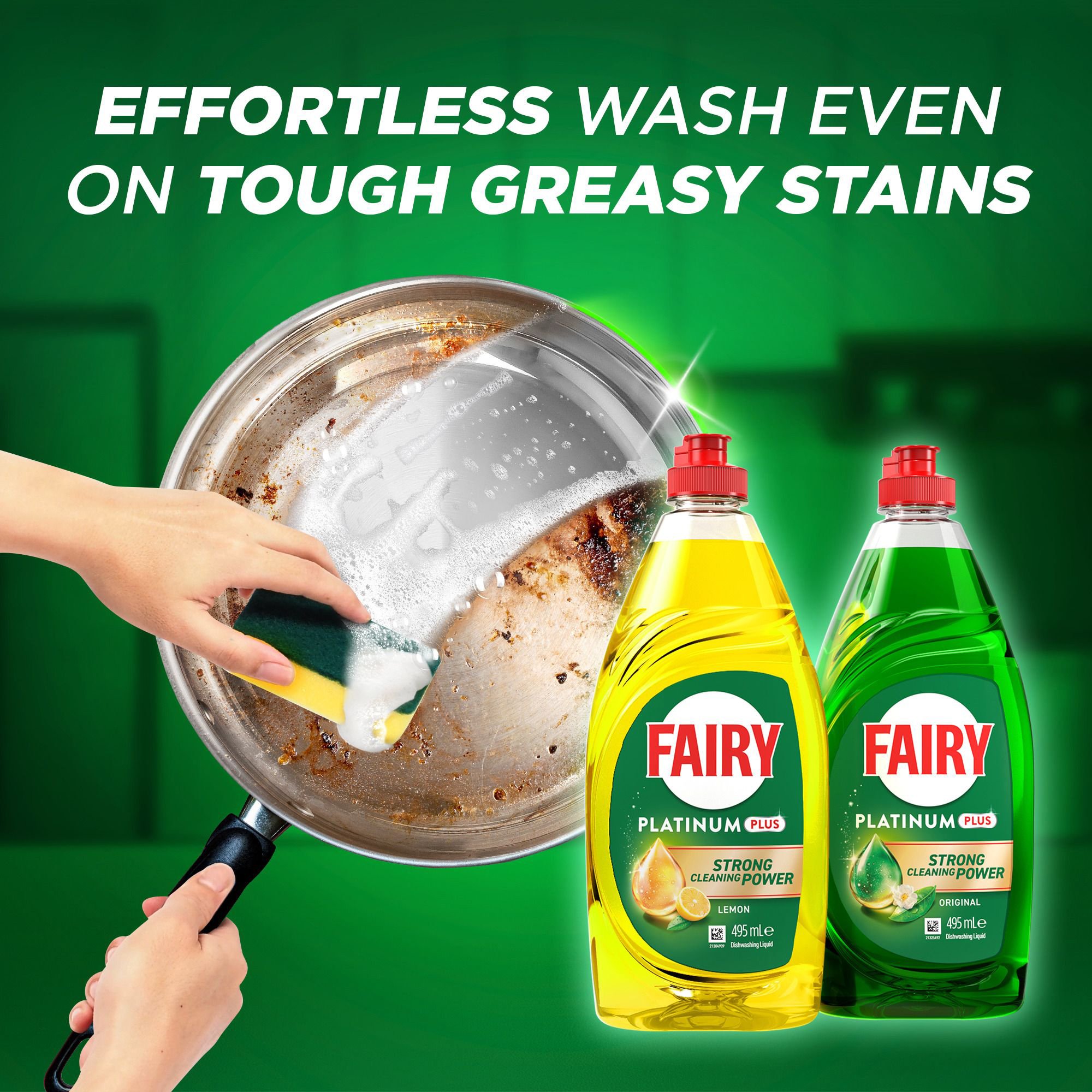Fairy Platinum Plus Lemon Hand Dishwashing Liquid 495ml - Image 5