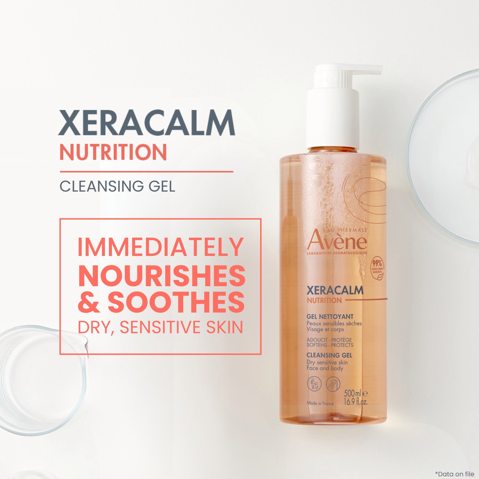 Avene Xeracalm Nutrition Cleansing Gel 500ml - Image 5