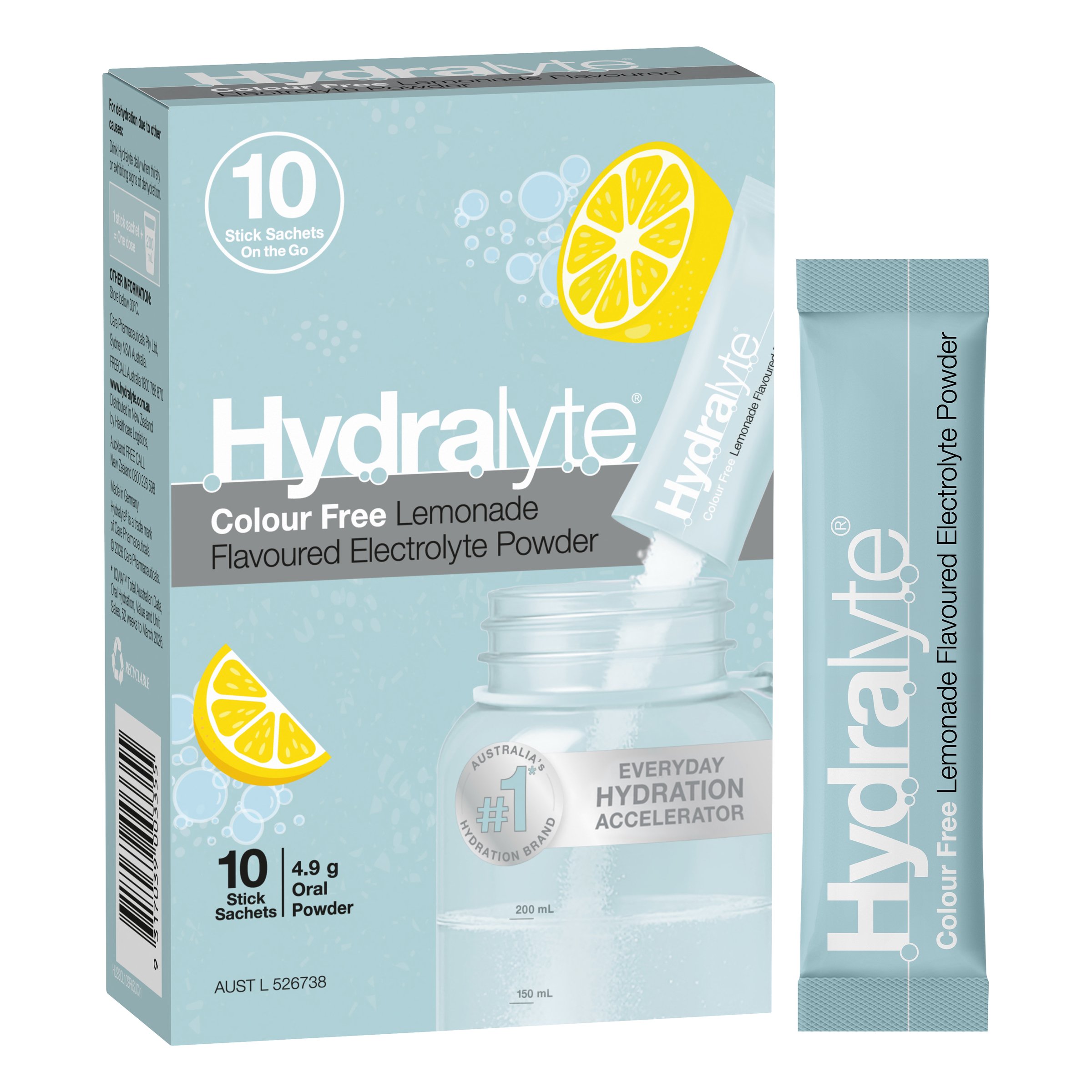 Hydralyte Stick Sachets Lemonade Electrolyte Powder 10 pack - Image 14