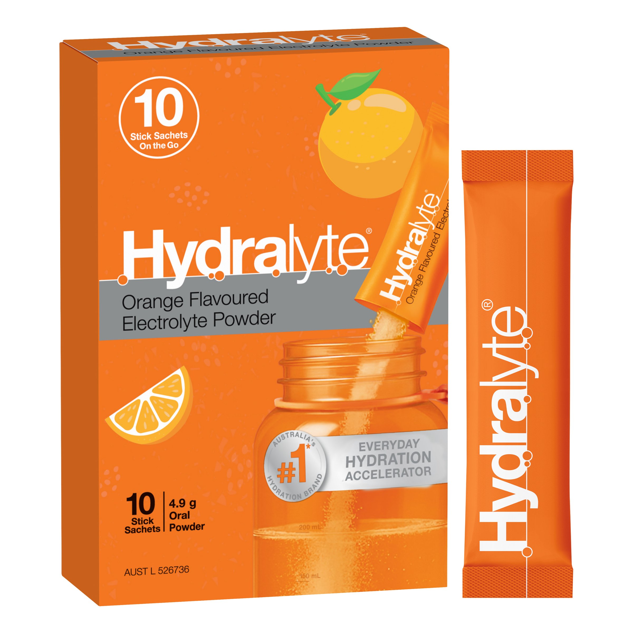 Hydralyte Stick Sachets Orange Electrolyte Powder 10 pack - Image 7
