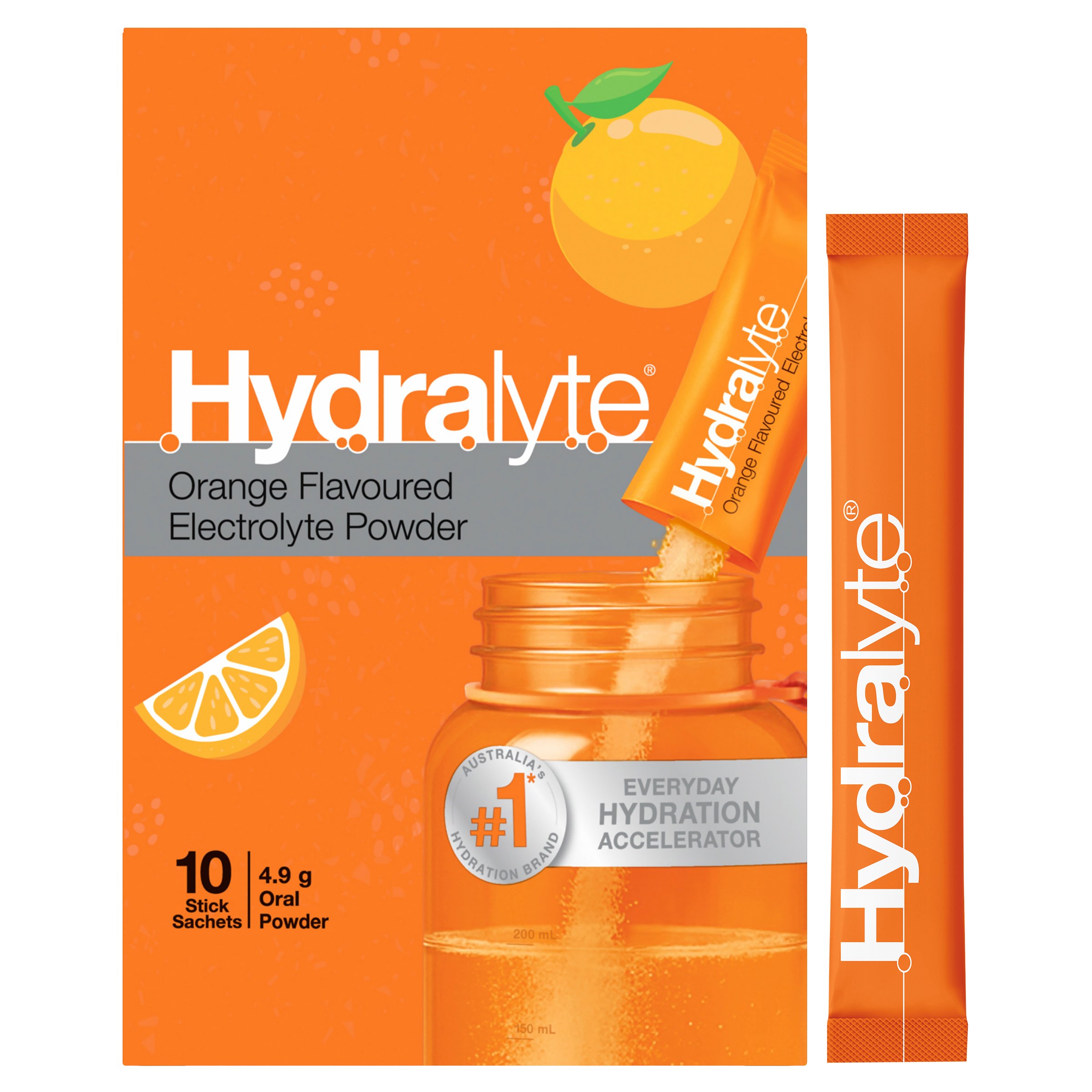 Hydralyte Stick Sachets Orange Electrolyte Powder 10 pack - Image 9