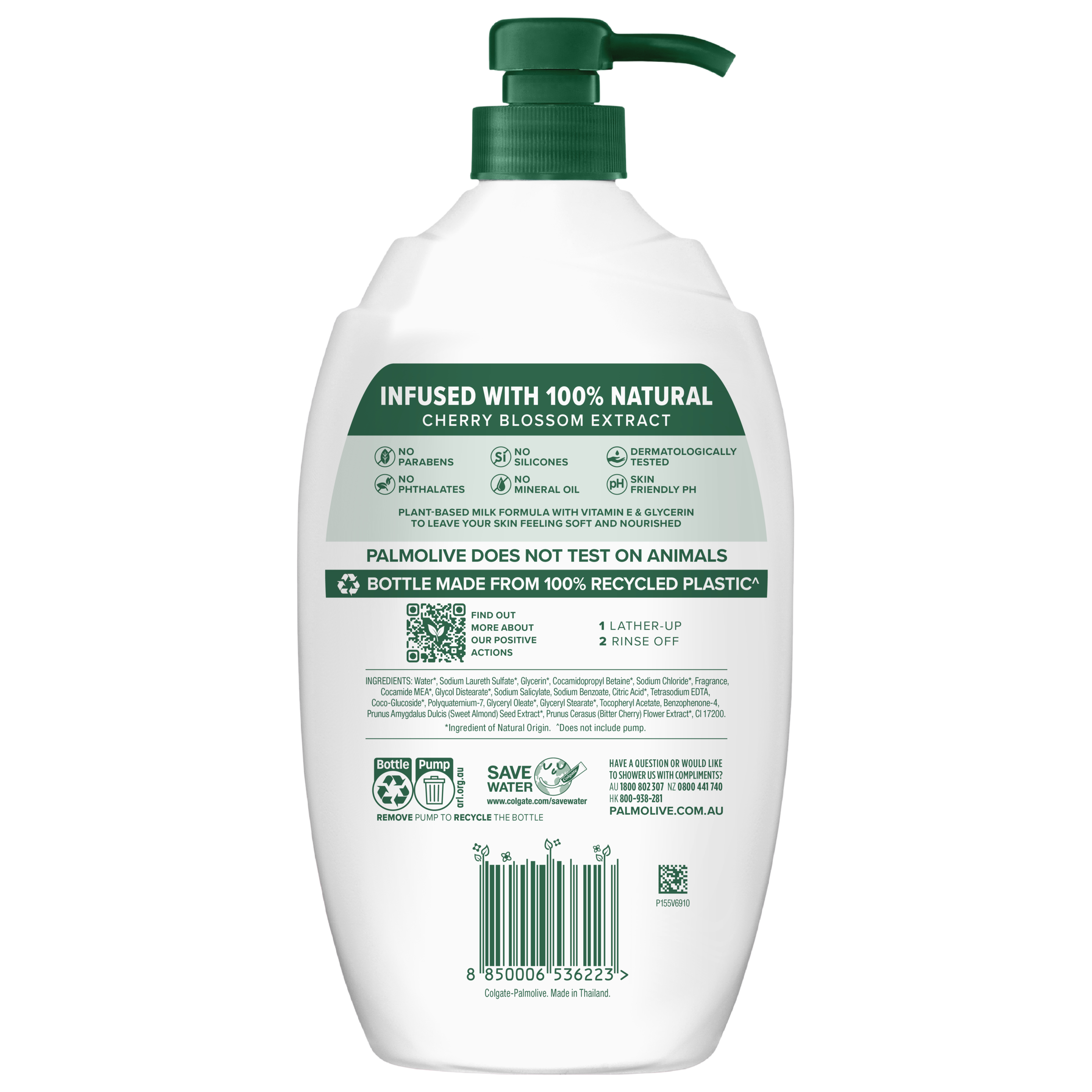 Palmolive Naturals Body Wash Cherry Blossom Wave Bottle 1 litre - Image 2