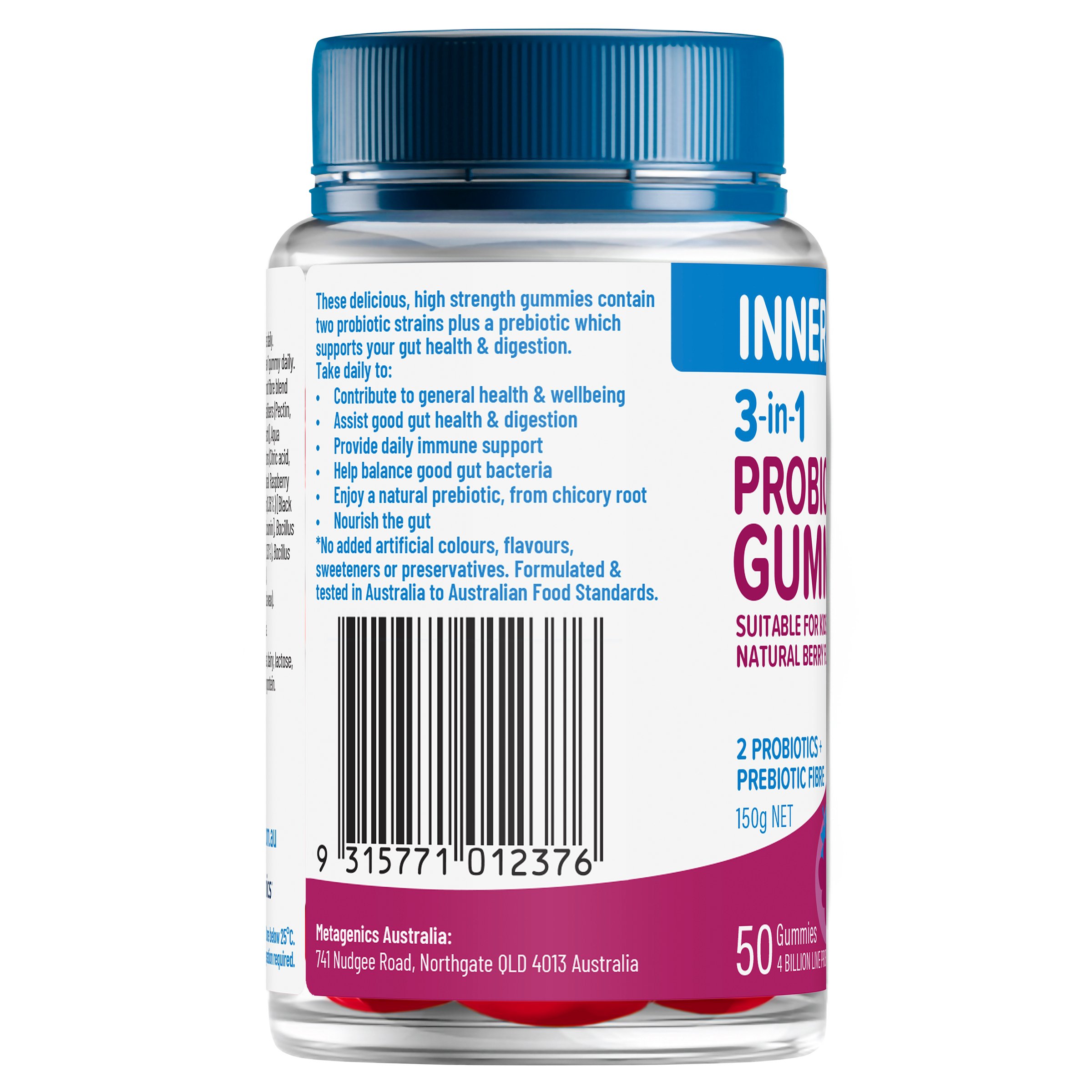 Inner Health Adults 3-In-1 Probiotic Gummies 50 gummies - Image 3