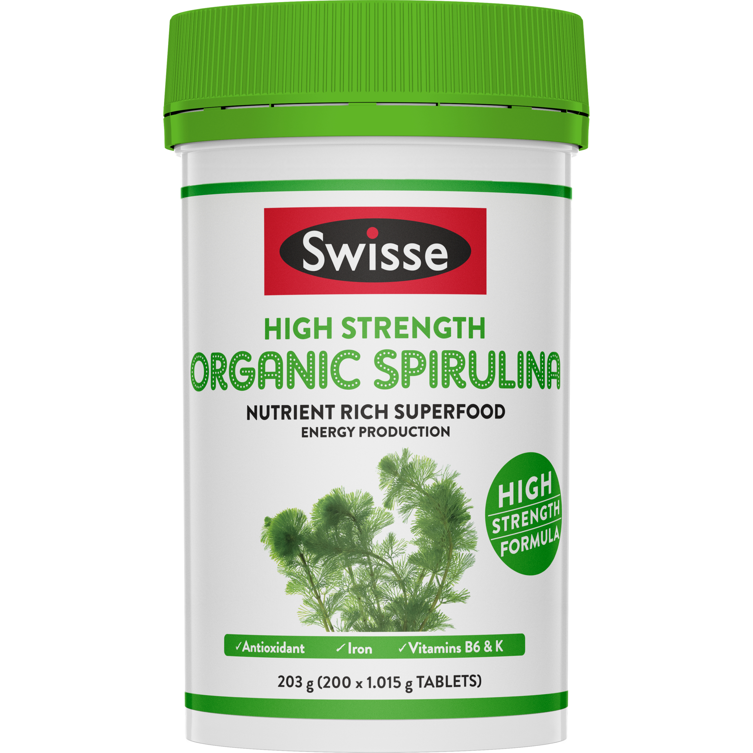 Swisse Ultiboost High Strength Organic Spirulina 200 tablets - Image 1