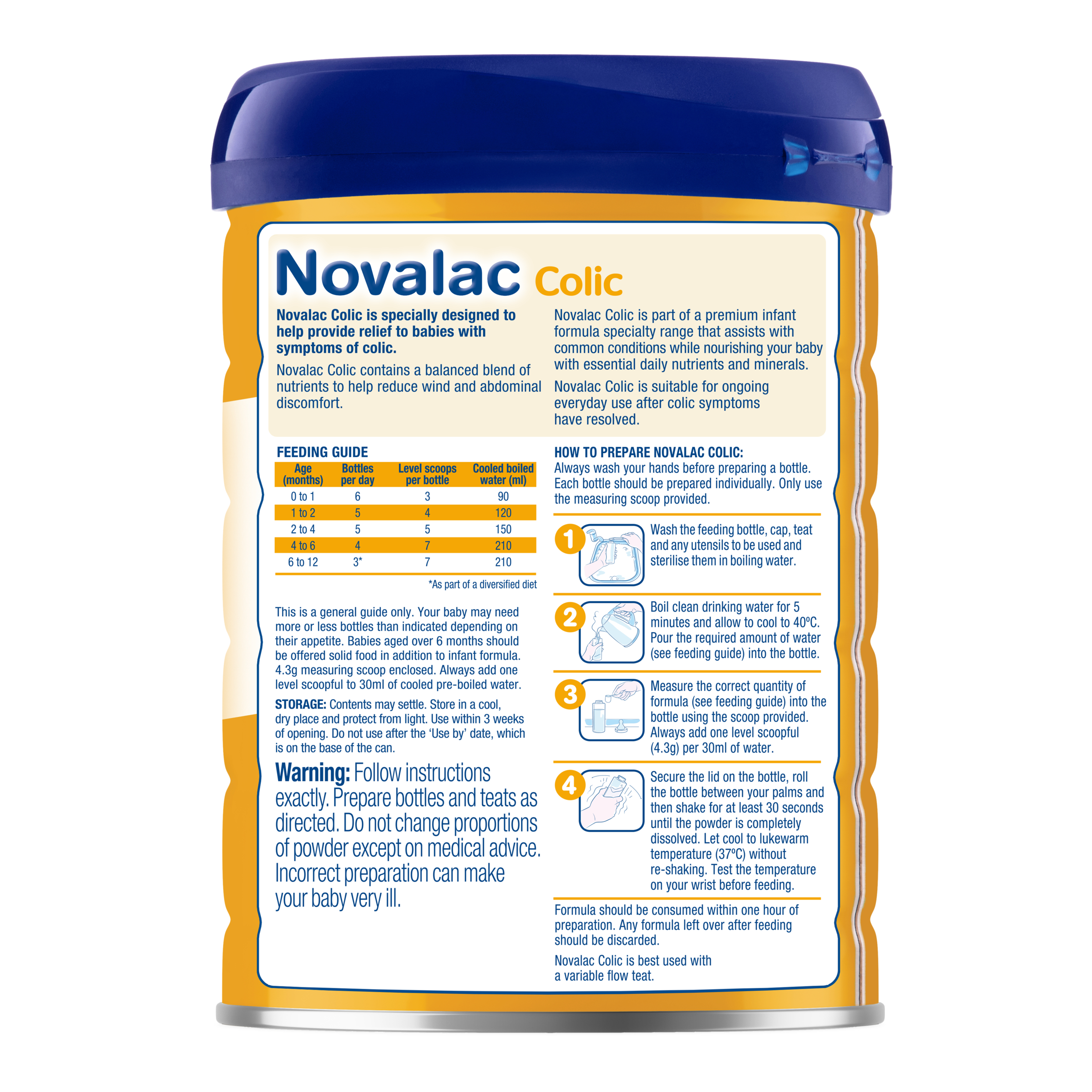 Novalac Infant Formula Anti-Colic 0-12 Months 800g - Image 3