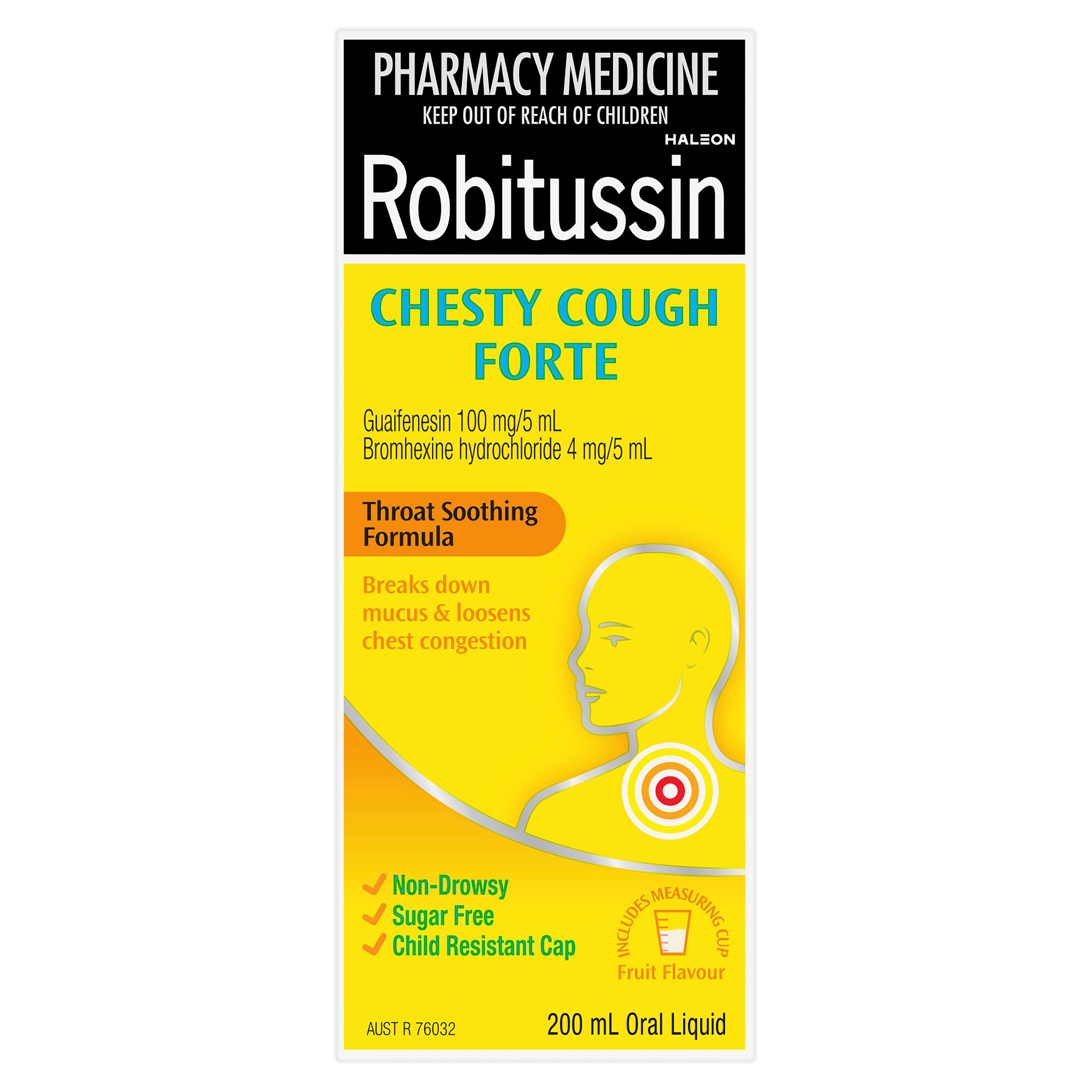 Robitussin Chesty Cough Forte Oral Liquid Fruit Flavour 200ml - Image 4